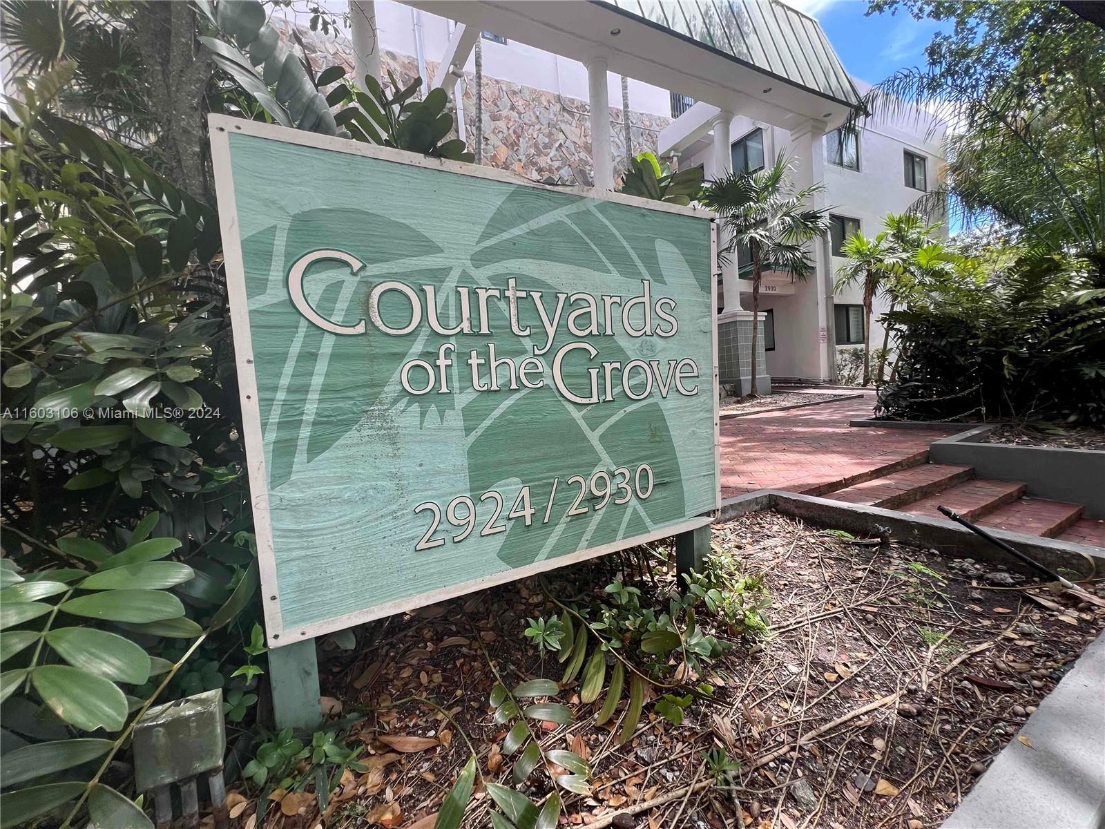 THIS IS THE LEAST EXPENSIVE UNIT OFFERED IN THE COURTYARDS OF THE GROVE! It is also the best priced 1/1 unit in the Grove. 
Located in one of the most desirable garden style buildings in Coconut Grove, this 1/1 unit is just a short walk from Coco Walk, fine dining, Dinner Key Marina, Regatta Grove, Bayshore Club Bar & Grill, and all that Coconut Grove has to offer. Your unit has tile flooring, an upgraded kitchen area that has been expanded for comfort and aesthetics, and an updated bathroom.