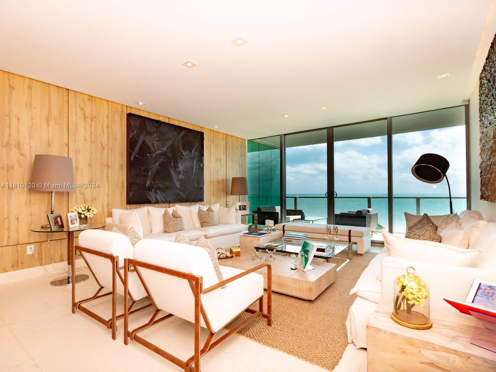 Stunning & unobstructed oceanfront & city views in this unique, tastefully decorated property at the exclusive
Oceana in Key Biscayne. Unit features a spacious & practical layout 3B|4BA|Den|2,257 SF & private foyer/elevator
entrance. All bedrooms have balcony access, on-suite bathrooms & walk-in closets. Marble floors throughout, high
ceilings, electric shades & miscellaneous upgrades throughout. The kitchen features quartz counter tops, double
oven, wine cooler & custom cabinetry. Additional rooms include a spacious den or office space & a maid's
quarter/laundry room with a full bathroom inside & custom storage cabinetry. Exclusive resort-style amenities such
as a beach restaurant with beach front service, sauna, pool, spa, a fully equipped gym & private tennis courts.