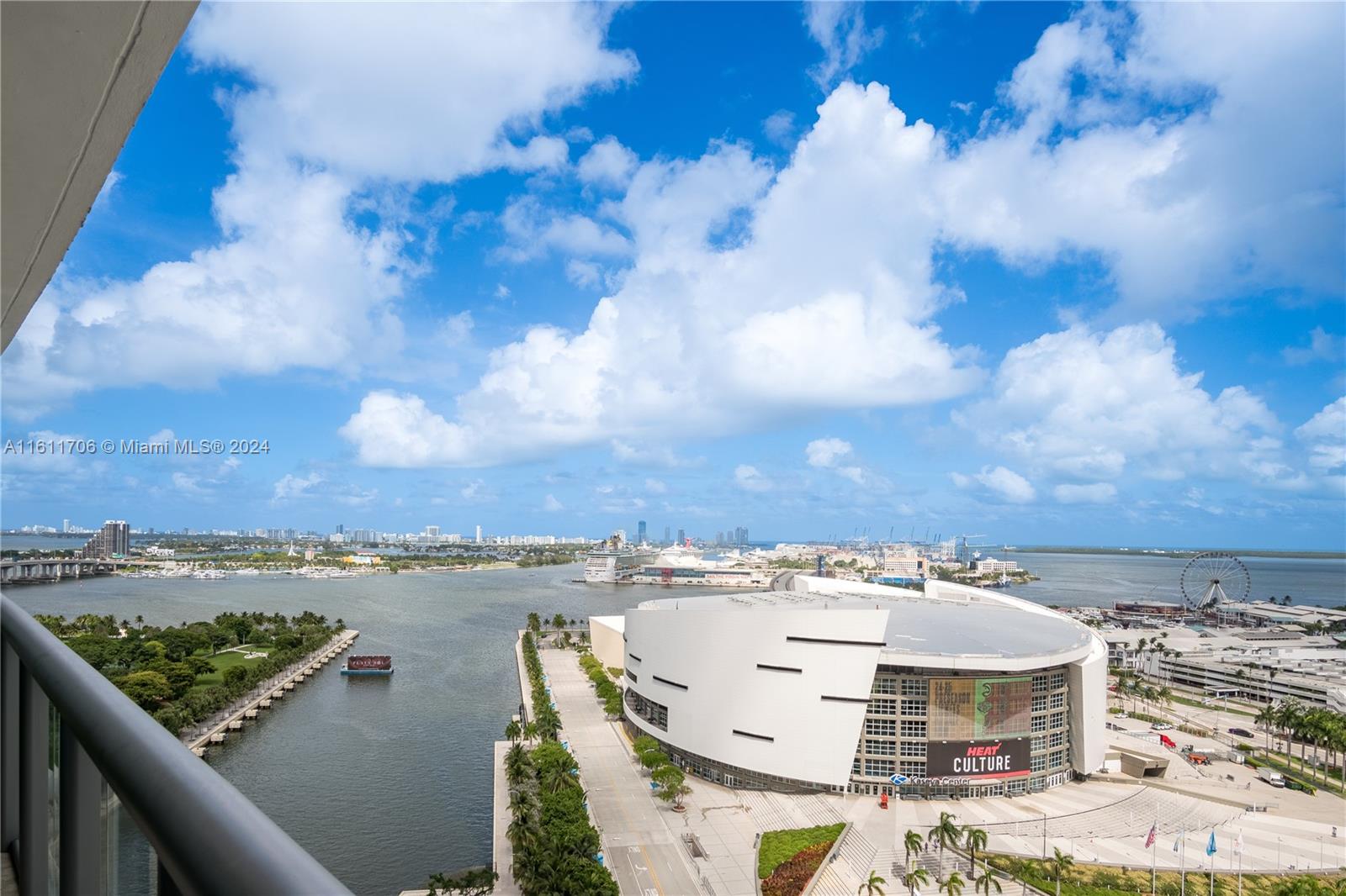 Welcome to your dream home with endless blue skies, ocean, and city views. This stunning 2-bedroom condo in downtown Miami offers a spacious split floorplan and abundant natural light. Enjoy the convenience of built-out closets, a large kitchen, tile floors, blinds, and a new washer/dryer. Perfectly situated across from a beautiful green waterfront park, this condo provides easy access to major highways and the airport. The area is thriving with new restaurants, shops, and entertainment centers currently under construction. Located in an excellently managed building with sunrise and sunset pools, BBQ area, jacuzzi, a party room with 30-FT ceilings, a volleyball court and more.