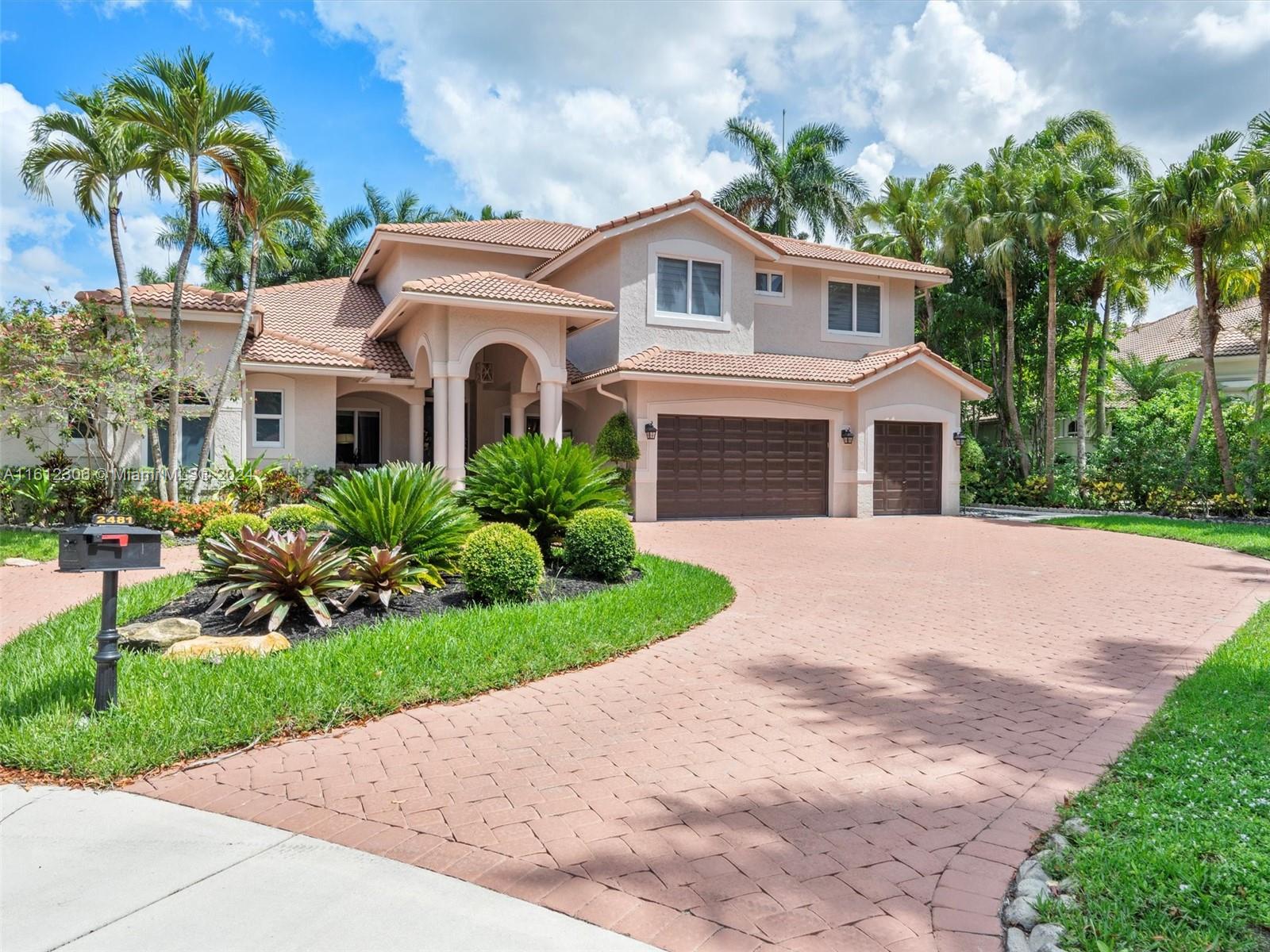 As you step into this magnificent renovated & luxurious residence in Weston Hills!, you're greeted by an impressive and grand entrance that sets the tone for the entire property. The foyer leads you to a blend of exquisite marble in the first floor & wood floors on the second. The perfect harmony between luxury and warmth. Enjoy the lighted kitchen island, a centerpiece that promises both functionality and style & ideal for culinary endeavors and casual gatherings. The main bdrm. is a spacious retreat featuring a cozy sitting area, 2 customized closets, dual sinks, separate shower & bathtub. Full impact windows throughout, ensuring safety and an abundance of natural light. The fenced backyard offers privacy & a serene outdoor space with golf courses views for relaxation or entertainment.