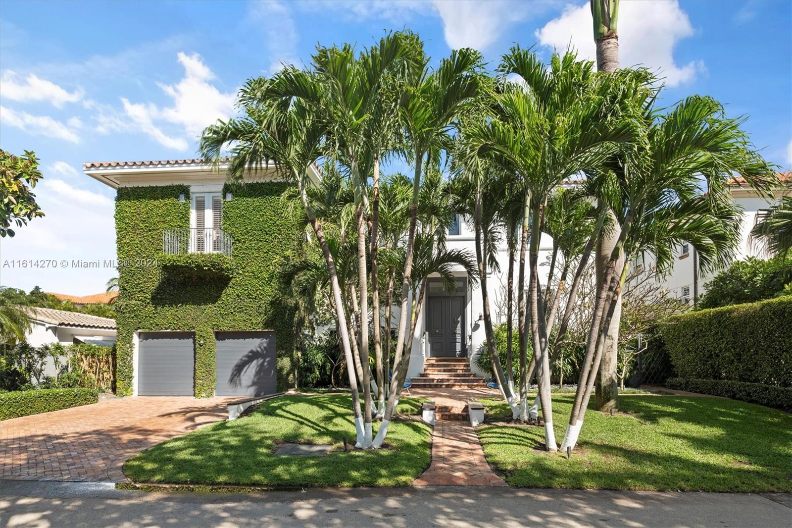 This is a unique, architecturally custom-designed home in Key Biscayne with a distinct floor plan, 6 Bed / 6 Bath home (including staff quarters), 10.5 ft ceiling height, attention to detail, high-quality materials, and top-of-the-line appliances. The living, dining and family room open to a large covered terrace with a salt-water-system pool and landscaped garden, perfect for entertaining. Upstairs, there is a second family room, four spacious bedrooms with ensuite bathrooms, and a balcony with a covered sitting area that offers a view of Key Biscayne and the sky. The high ceiling enclosed 2-car garage has built-in cabinets and ample storage. The house is updated and offers a sense of warmth, comfort and timeless elegance.