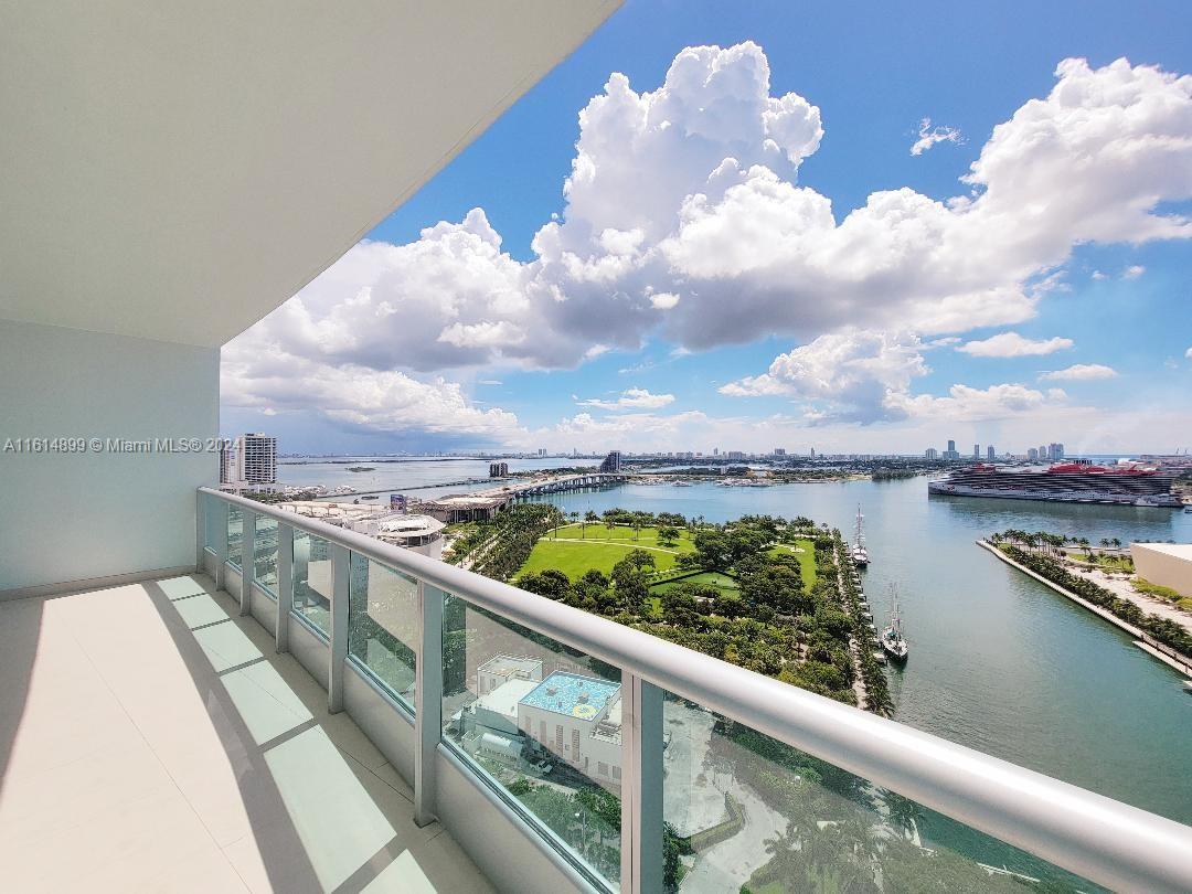 Welcome to luxury living at its finest in this stunning 1 BR+den/2 bath condo located in the prestigious 900 Biscayne!! Boasting DIRECT BAY VIEWS from every angle of the condo & the spacious oversized direct bay view balcony providing a breathtaking backdrop for everyday living. The den features a built-in Murphy bed, perfect for accommodating guests, as well as a home-based office setup. This condo is the epitome of modern elegance, featuring rectified easy care porcelain tiles inside & outside on the balcony. Kitchen w/granite counters & stainless steel appliances. Condo has been freshly painted. With high ceilings & an XL balcony, this condo offers the perfect blend of indoor and outdoor living spaces. Vacant and ready to close! 900 Biscayne features 2 stories of world-class amenities!