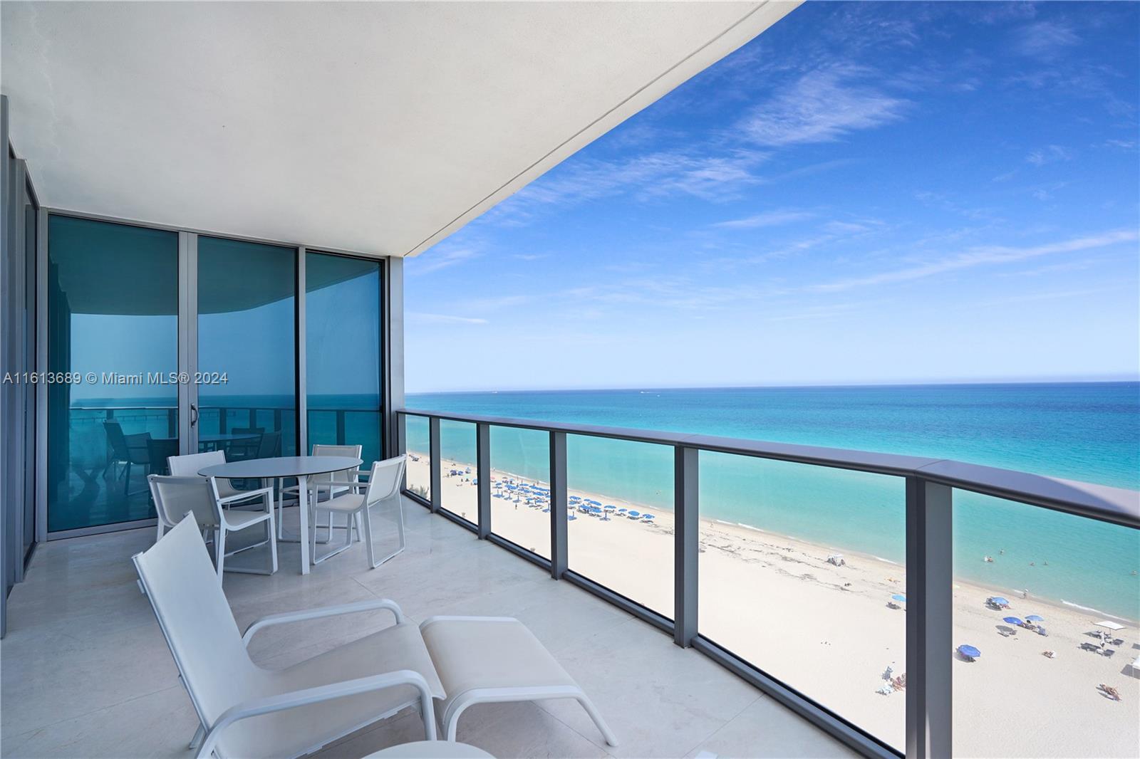 Incredible ocean front flow thru unit with 3 Bed+Maid Quarters +4.5 Baths at exclusive Chateau Beach. Ideally located in Sunny Isles, close to Bal Harbour and Aventura. Enjoy the beach lifestyle from the comfort of a 2703 sq ft unit, with marble flooring and fully furnished. Unit has a sprawling kitchen with built in appliances including espresso machine, wine cooler, oven, microwave, and electric cooktop & refrigerator and W&D. This apartment is fully equipped and ready to be enjoyed. Unit has 2 assigned parking spaces. Chateau Beach has 5 star resort like amenities: state of art gym and spa to enjoy different treatments, concierge, beach and pool services, valet parking, whirlpool, etc.