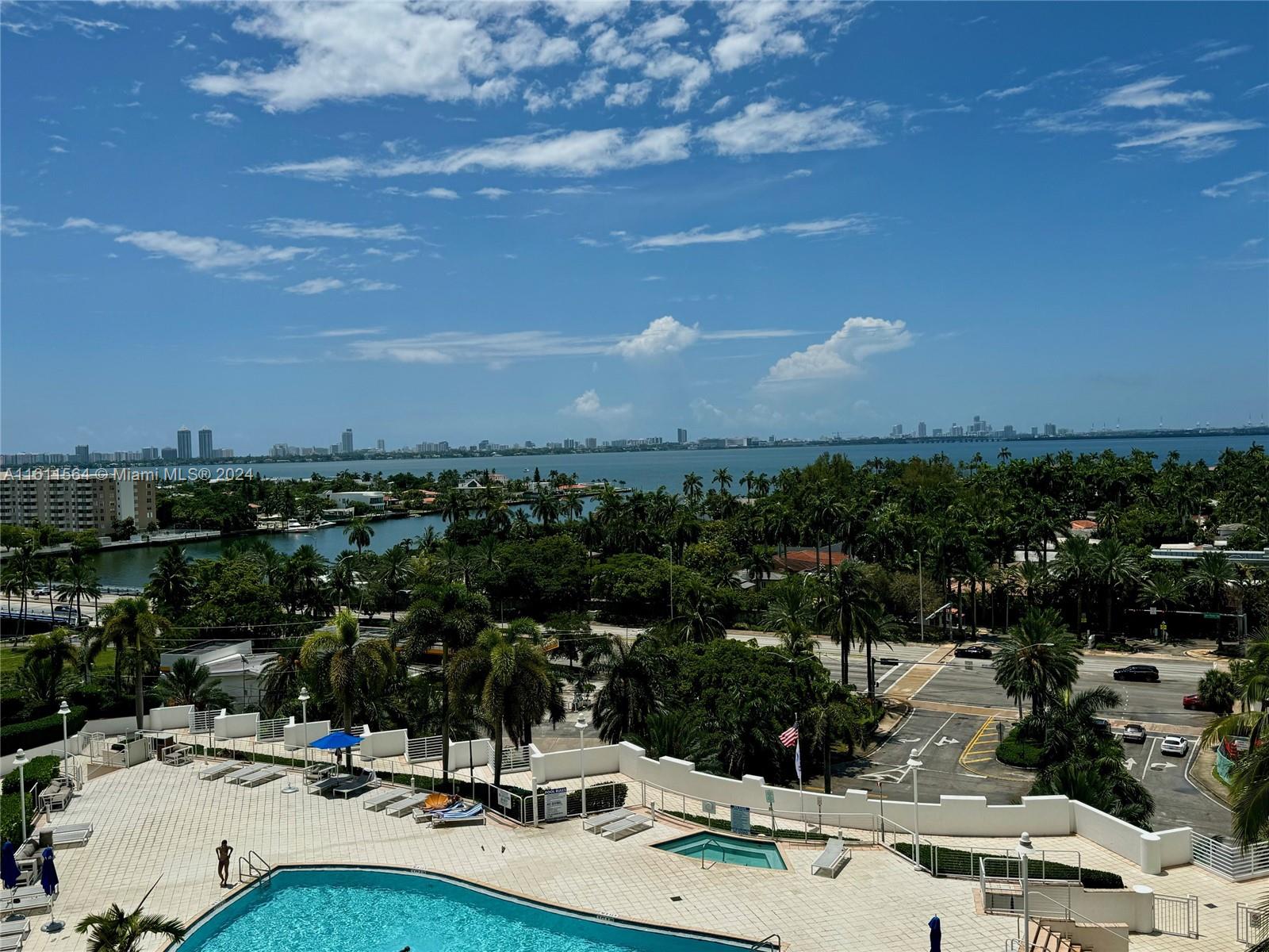 If you love spectacular views, this is the apartment for you. A breathtaking picture of water with the Miami Beach skyline right down to South Beach is yours to savor from your expansive balcony. A comfortable 2 bed 2 bath unit in the 360 building near to Bal Harbor, the Design District and the beach. All vinyl wood floors, 18x18 tiles in bathrooms & kitchen, stainless steel appliances, granite counters and a spacious layout combine to offer a comfortable living environment. Building offers a heated pool, hot tub, exercise room, sauna for your health and relaxation. Water, internet and basic cable included.