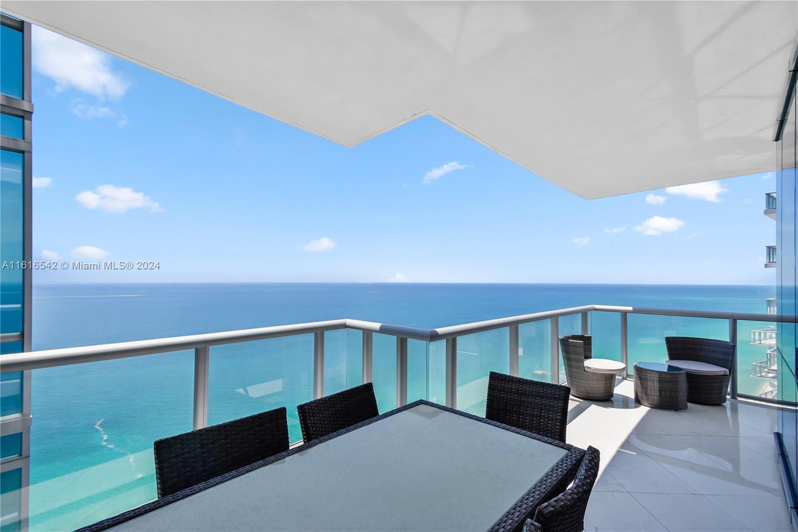 Discover unparalleled luxury at This magnificent corner unit in Jade Ocean in the middle of Sunny Isles. Enjoy Magnificent, unobstructed oceanfront and Intracoastal city views from the wrap-around balcony! Enjoy sunrises and sunsets from one of four balconies. This 4 bedroom, 4.5 bathroom residence features modern finishes and furnishings, white marble flooring throughout, and reflective ceilings enhanced with mood lighting. Enjoy direct access to the beach and ocean from the building. Designed by renowned architect Carlos Ott, Jade Ocean boasts 5-star amenities including beach service, a cafe, sunrise and sunset pools, a wellness and fitness center, a kid’s playroom, and a business center. An in-home touch screen allows residents to request concierge, valet, dining, and spa services.