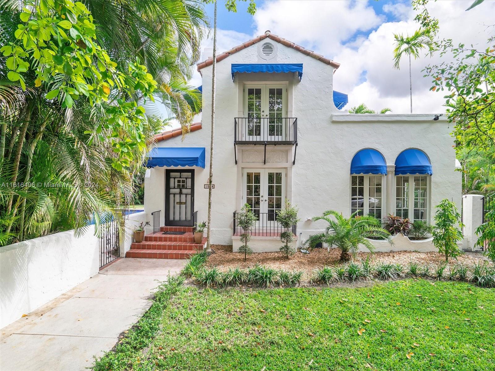 Visit this early Coral Gables gem along a beautiful tree-lined street and a highly sought after location. Enjoy a spectacular resort-size pool, clad in mosaic tiles, on a large double lot. Designed by prominent architect Walter De Garmo, the two-story main house and large Casita offer an enviable South Florida lifestyle.
Easy access to MIA Airport, U of Miami, and downtown Coral Gables. Short walk to The Biltmore, Miracle Mile, and recreational facilities.
Ideal for indoor and outdoor entertainment while lush landscaping affords privacy. Opportunities abound! Schedule a visit through Showing Time.