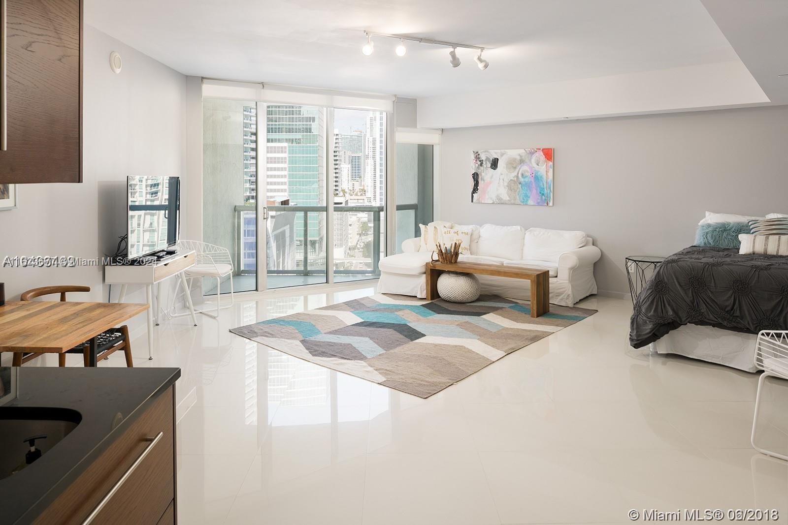 ICON UNIT FOR YOUR MIAMI LIFESTYLE! Best priced Studio at the Most Iconic Building in Brickell! Tastefully updated unit, with porcelain tile throughout, top of the line stainless steel appliances and California closet! Plenty of natural light, impact sliding doors, open balcony. New A/C unit and New Washer & Dryer! Located in Tower 1, on the 19th floor, enjoy the city skylines and Miami River views! Freshly painted and newly added upgrades! Come and enjoy the city life in the most desired building in Brickell with 5 Star Amenities! 1 Assigned Parking Space, Valet Parking and much more! Move In today with: 1st Month & 2 Security Deposits for move in. Available August 1st. Call today and schedule your Appointment! This unit will not last!