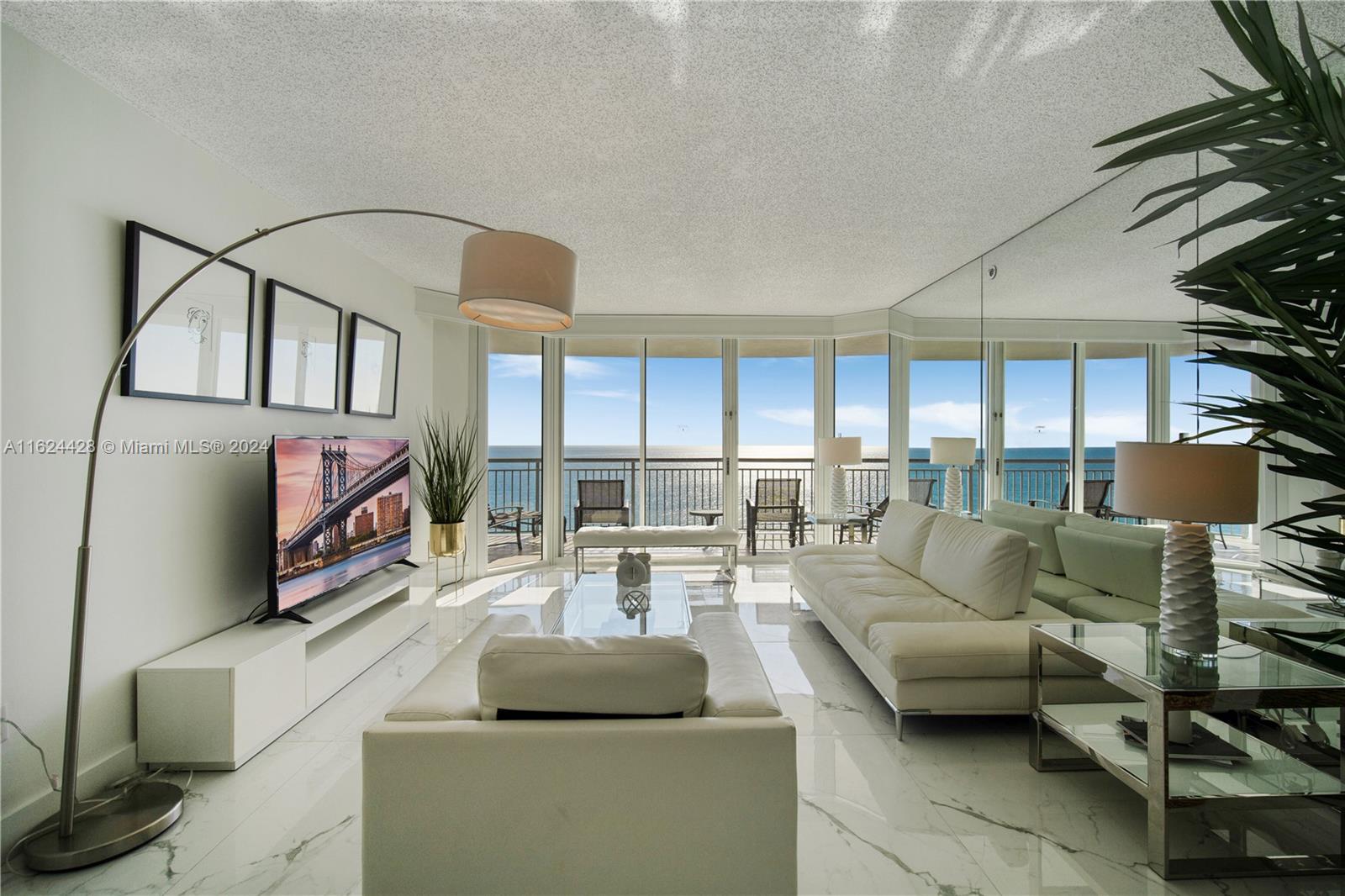 Experience breathtaking direct oceanfront views from this luxurious 2-bed, 2.5-bath condo hotel, offering unparalleled comfort and sophistication for those seeking a truly indulgent lifestyle by the sea. Ocean Point is centrally located in Sunny Isles at walking distance from groceries, restaurants, banks, shopping, and parks. Amenities include a grand lobby with bar and restaurant, spa, fitness center with sauna and steam room, pool with 2 Jacuzzis, pool bar and beach service. Condo fee included electricity, water, cable, and internet. Double Tree Hilton rental program is optional.