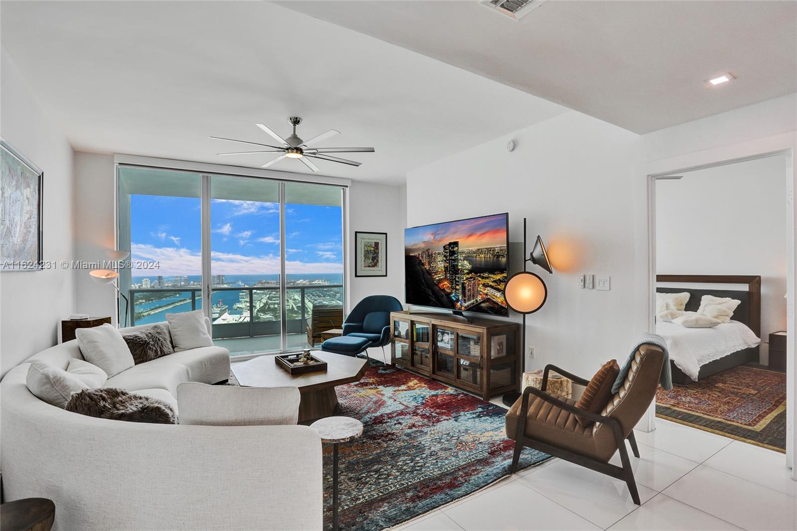 Welcome to 5602 at 900 Biscayne with Unobstructed Ocean and City Views, large balconies, and a flow-through unit where you can see the sunrise and the sunset standing in the center of the unit. The third bedroom can be opened and used as additional living area. All the luxury of a high-end building with 5-star amenities including a SPA, state-of-the-art fitness center, theater, billiard room, lounge, business center, lounge pool, lap pool, sauna, steam room, 24-hour concierge service. Unit comes fully furnished with everything you need and is available for short term just let us know the exact dates.