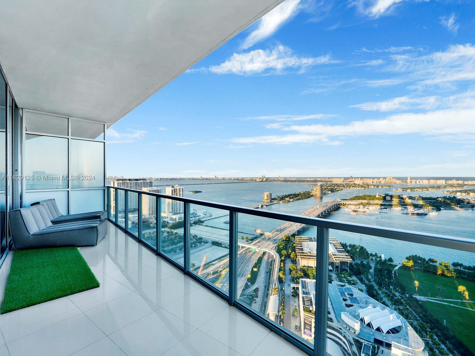 This 2106 sq/ft 3BD/2.5BA is one of the most sought-after lines at Marquis Miami Residences. Enjoy stunning views of Biscayne Bay, Miami Beach & The Atlantic Ocean from the 40th floor of this beautifully furnished unit. The unit offers private elevator entry, neutral white floors. Marquis Residences is located in the heart of Miami just steps from Museum Park, PAMM, Adrienne Arsht Performing Arts, South Beach, Midtown, & Brickell. Enjoy sunrise lap pool or bask in the afternoon pool. Grab a workout in the newly updated gym or just relax and enjoy the poolside restaurant and bar.