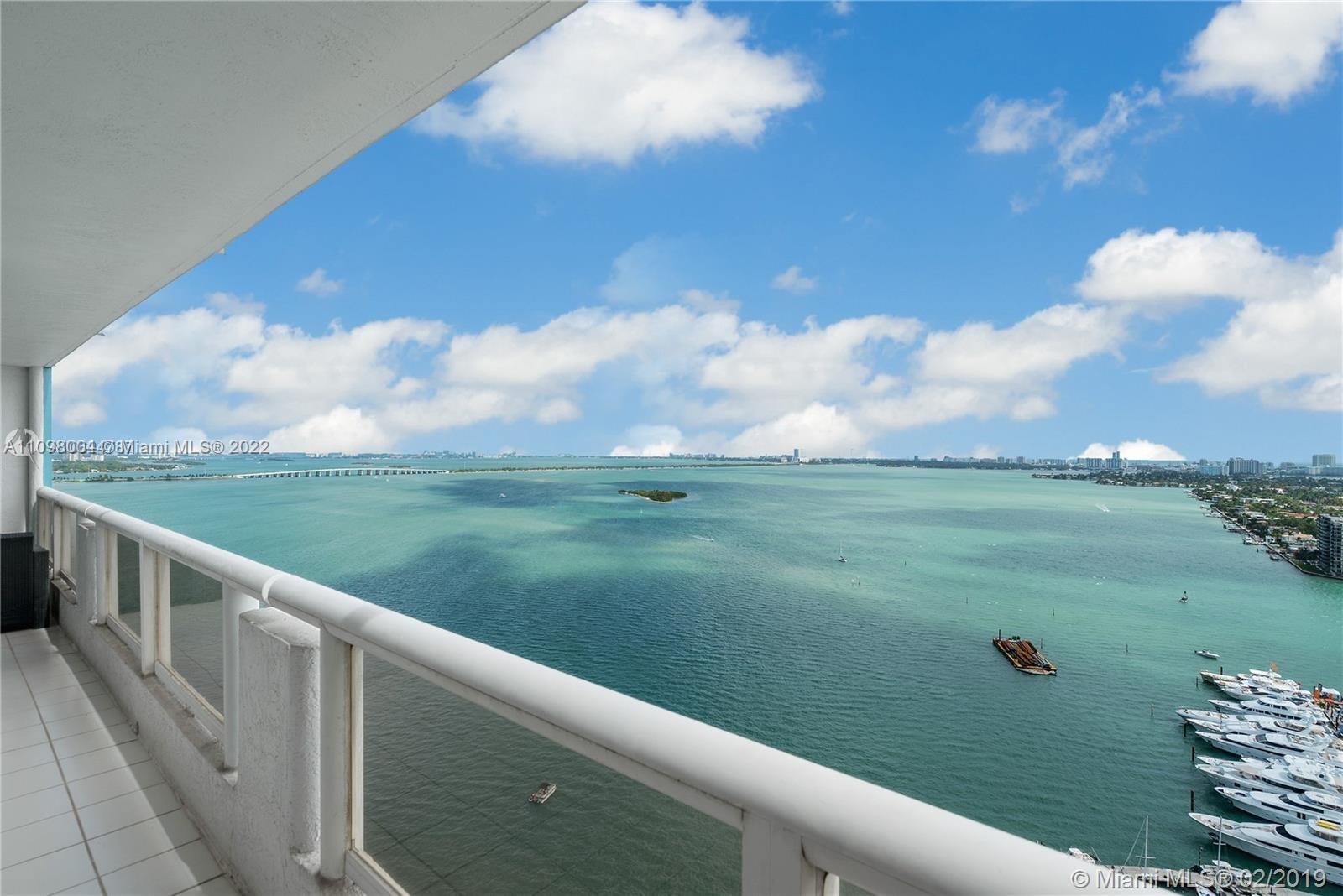 Beautiful furnished 2BR/2BA overlooking the bay. Enjoy unobstructed views of South Beach, the Port of Miami & its cruises and the breathtaking Biscayne Bay in this renovated unit at The Grand. Walking distance to many of Miami's best cultural and artistic venues like The Performing Art Center, sports Arena and Bayfront Park. Minutes away from Midtown, Design District and Brickell. The Grand offers great amenities like bars and restaurants, fully equipped gym, sauna, convenience store, pharmacy, heated pool and 24 hours concierge and security.