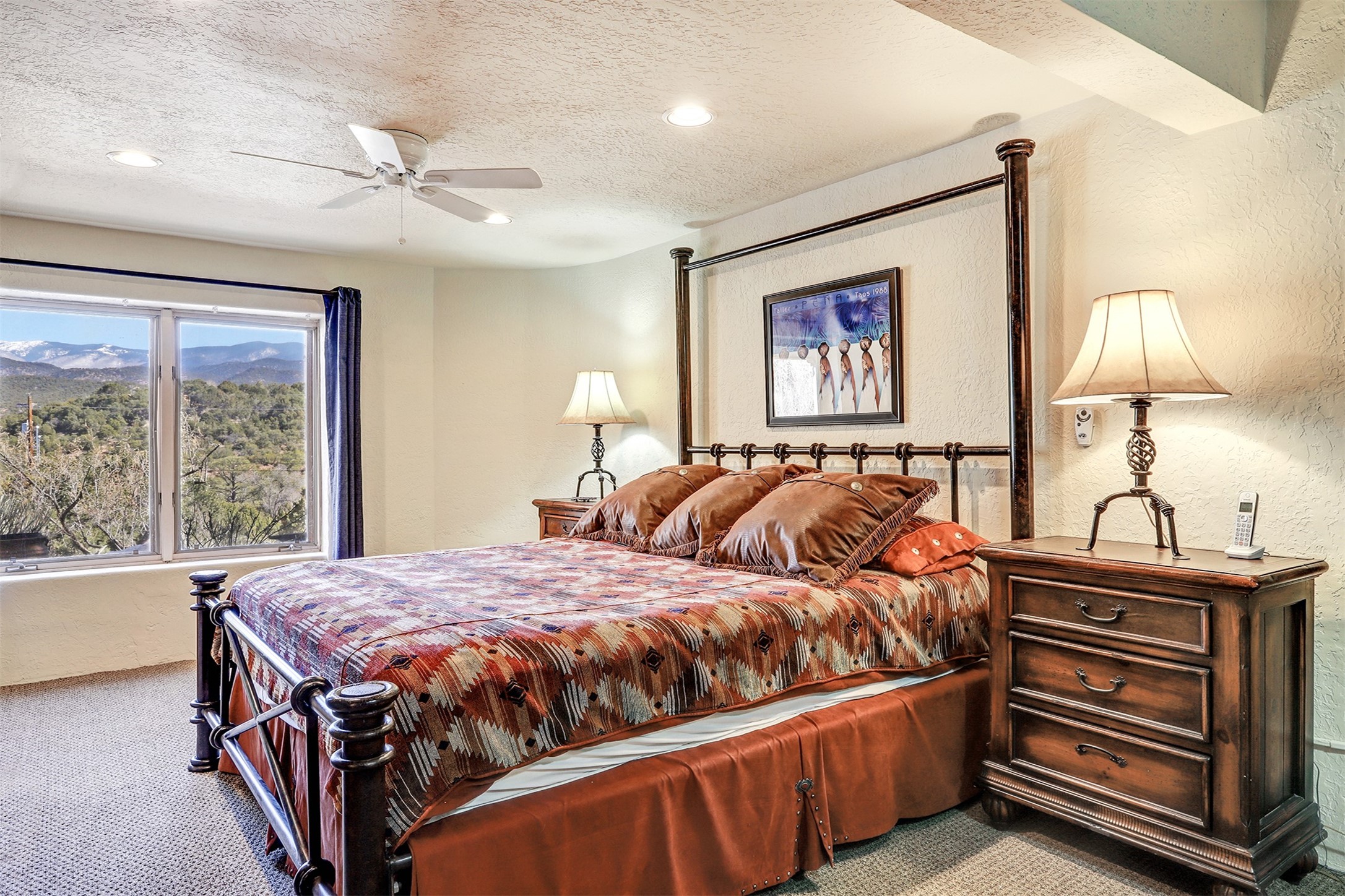 Guest House Bedroom with a view of Ski Basin and Sangre De Christo Mtns