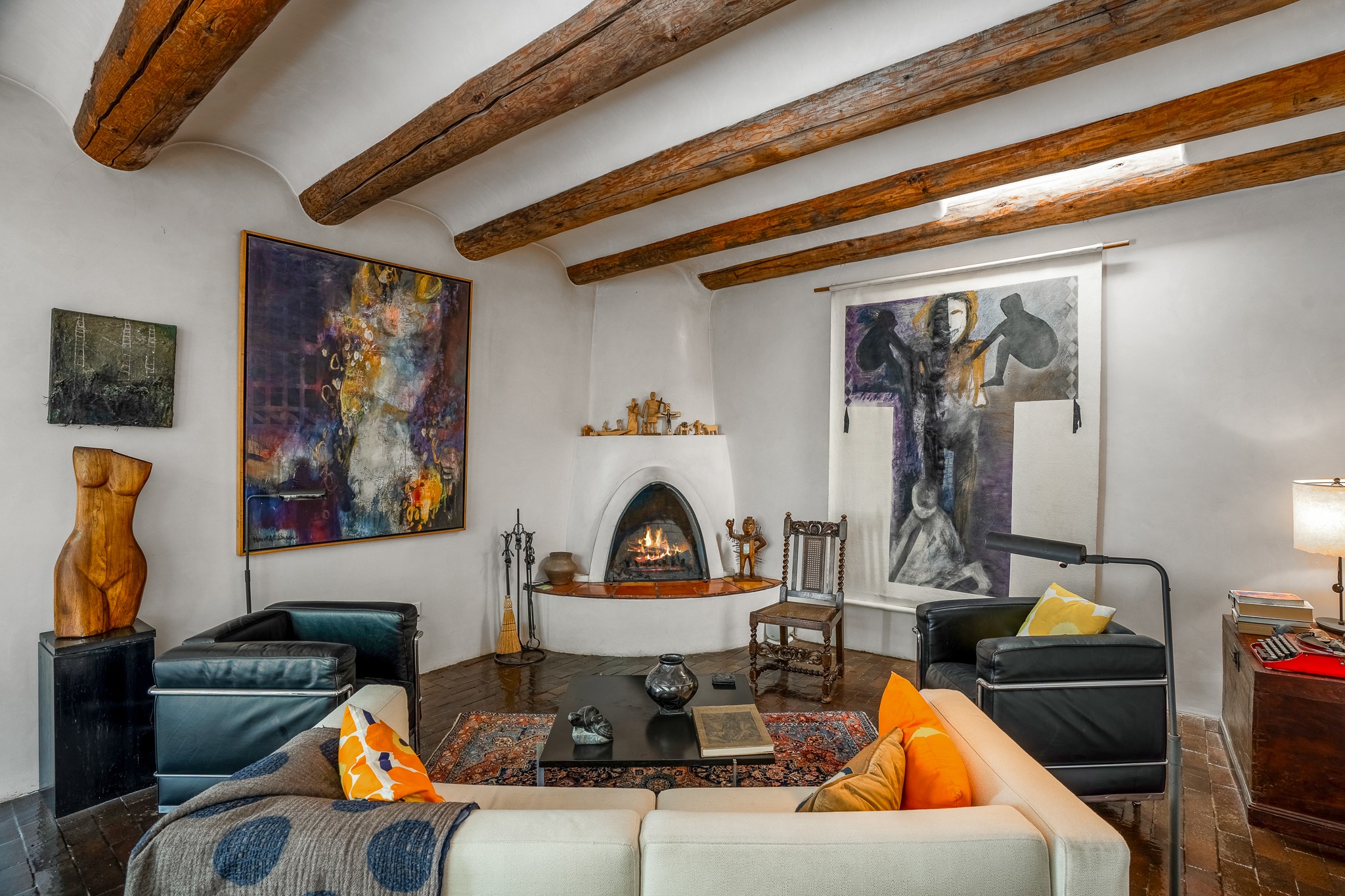Formal Living room w/ Kiva Fireplace