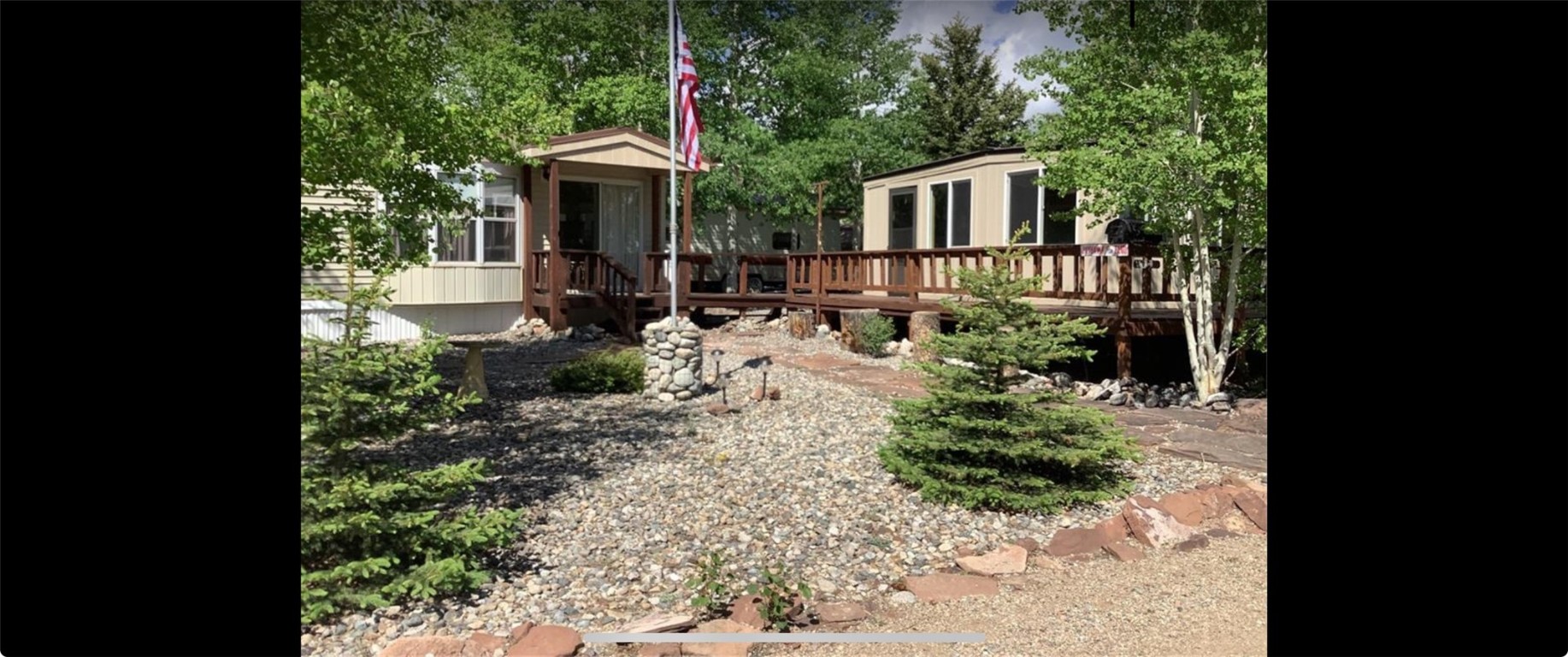 This is a one-of-a-kind property located in Camp Ground of the Rockies. Two corner lots that make it .23 acres with a 2002 Park Model and a deck connecting to a sun/family room. This unique lot also has tons of aspen trees on the lot for privacy and shade. A 43'1" 2017 Jayco Pinnacle Model 38REFS with 98 miles on the second lot that can be hooked up to sewer and water. The lot also has a pull-through driveway on the back and parking in the front and side. CORA has great amenities such as a Heated Pool, Horse Stables, Laundry, Clubhouse with full kitchen, Tennis Courts, Horse shoe pits, Sand Volleyball, and Desert Golf. This lot has 3 sheds and is close to the clubhouse facilities. Enjoy national forest trails out of your backyard. Experience the gated community, year-round access, with optional 6-month continuous living . WILL SELL LOTS SEPARATELY. ONE LOT HAS BUILDINGS ON IT AND ONE LOT HAS MOBILE HOME ON IT.