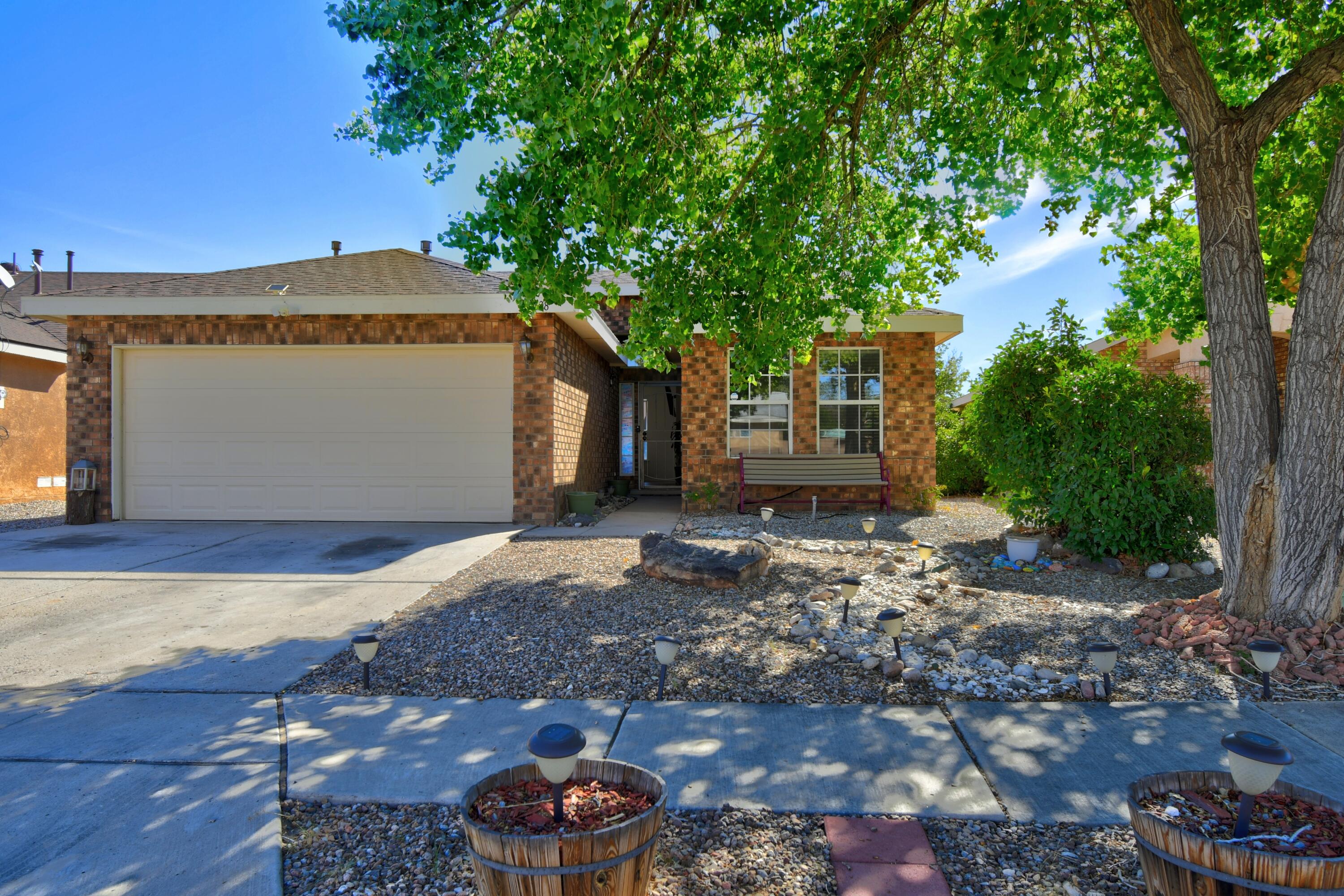 This beautiful 3-bedroom, 2-bath home features a welcoming living room with a charming fireplace, perfect for relaxing evenings. The master bedroom offers a spacious walk-in closet for added convenience. The expansive east-facing backyard provides stunning views, and the 2-car garage offers ample storage and parking. Plus, enjoy access to the community pool for leisure and outdoor fun. This home is the perfect blend of comfort and space, inside and out.