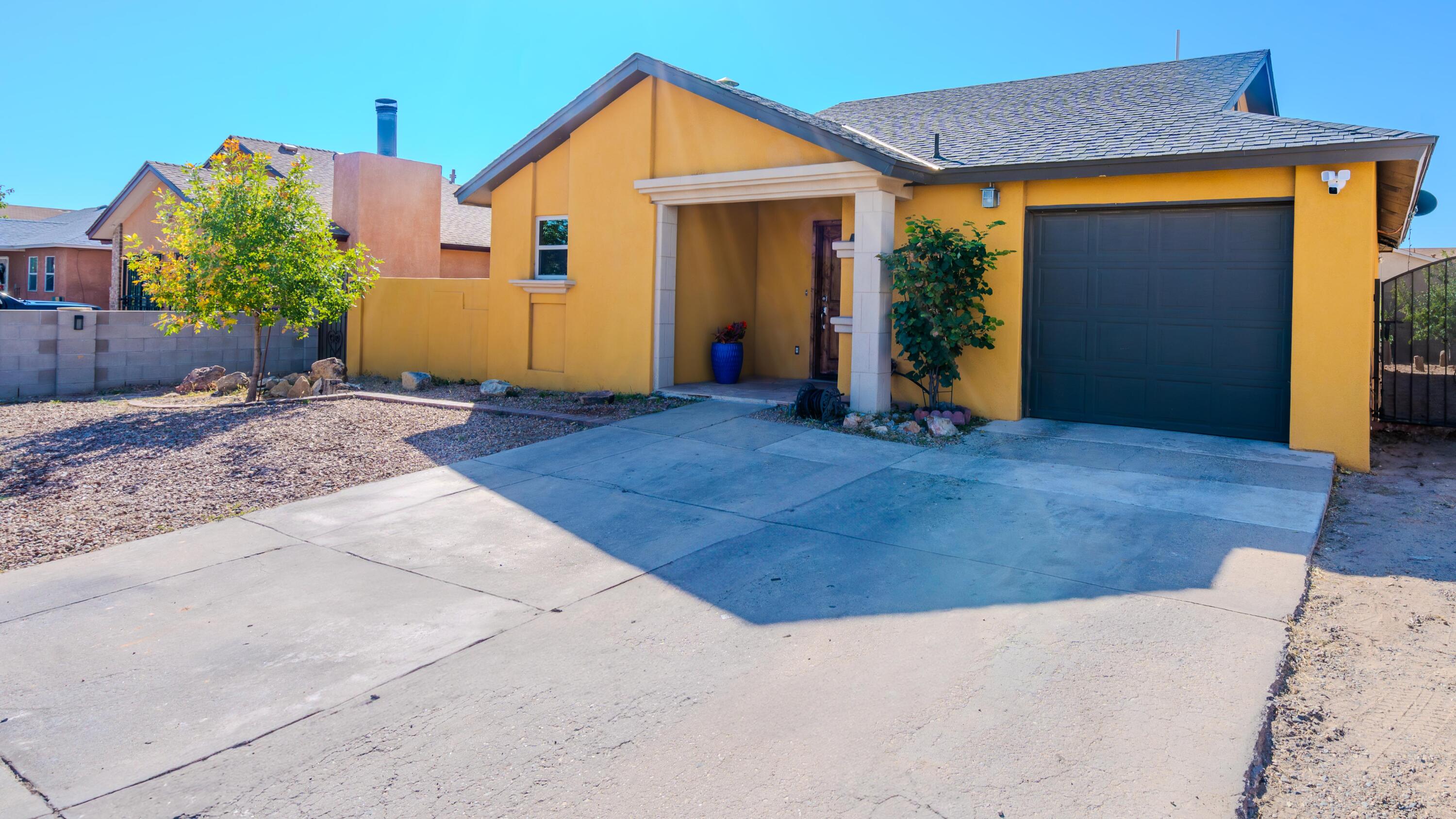 $5000 in concessions!! Discover your dream home on Albuquerque's Westside! This charming 3 bed, 2 bath house boasts beautiful tile floors and warm tones throughout, creating an inviting & cozy atmosphere. Enjoy a modern living experience with plenty of updates, ensuring comfort & style in every room. Step outside to a generously spacious backyard, perfect for entertaining or relaxing. Don't miss out on this perfect blend of charm and convenience.Recent Updates: STO Synthetic stucco with 2'' foam, Replaced all windows, Timberline shingles (30-year),Solar panels (paid in full), Recessed lighting, Combo unit AC/heaterTankless water heater100% variance plasterCustom cabinets and countertops Knotty alder doorsMaster bathroom w/ walk-in shower/ jet tubHis & hers closet