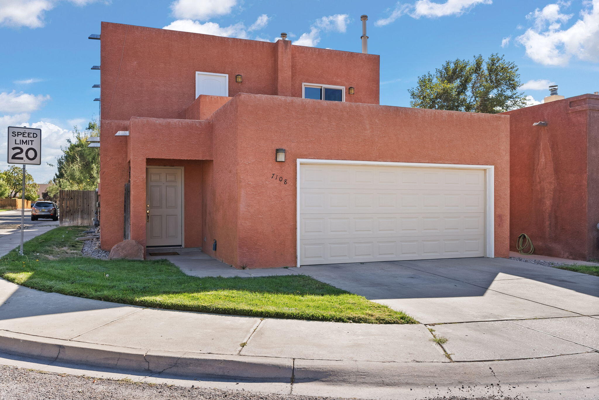 Open House, Sun, 1/12, 1-3pm. BREATHTAKING SUNSET VIEWS from the upstairs balcony. Enjoy the lifestyle of Santa Barbara with a swimming pool, pickle ball court, front yard and common areas, plus water bill covered by monthly HOA.  I LOVE this home featuring two primary bedrooms, one down, one up, 5br, 2.75 ba with newer roof, furnace, water heater, and evap cooler(2023). New appliances(2024) . Spacious great room with a wood like vinyl floor overlooks the formal dining room. Washer, dryer, sofa, , downstairs bed convey. The kitchen has abundant cabinets,pantry, bk.nook.Primary bd. upstairs features a double sink, balcony with city/mountain views, mirrored closet. Great home for anyone looking for a location close to shopping , restaurants, hiking in  a desirable far NE Height