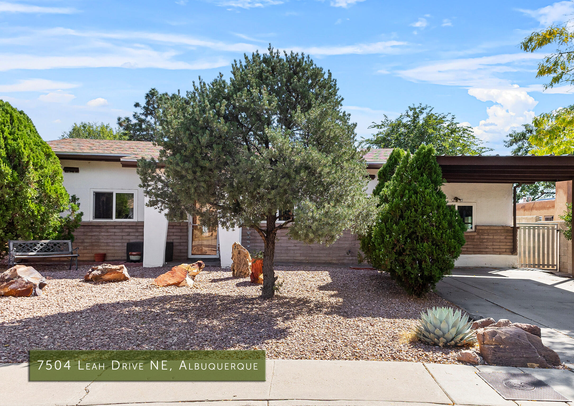 This property offers a peaceful atmosphere while being conveniently located near shopping, theatres, and a park.  The recent kitchen remodel, new furnace and evaporative cooler add value and comfort.  The xeriscaped front yard is low-maintenance, and the fenced backyard with fruit trees, two storage sheds, and a pond create a pleasant outdoor space.  The covered patio is perfect for outdoor relaxing or hosting barbeques!  If you're looking for a charming home with great amenities, this one is a great opportunity!