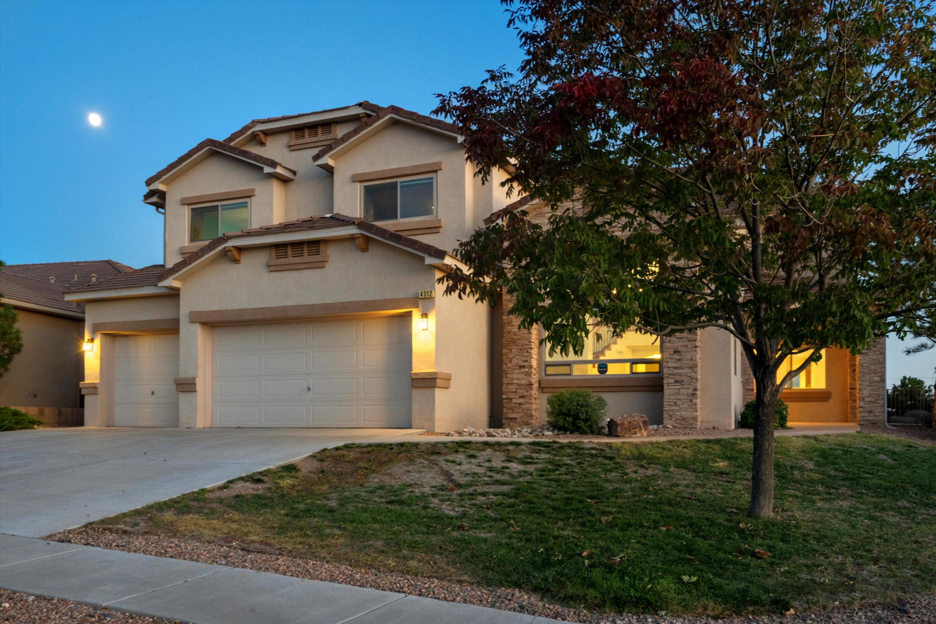 Discover your desert oasis in this charming 4-bedroom, 3-bathroom home nestled in the heart of Rio Rancho. With ample space inside and out, this property offers the perfect blend of comfort and Southwest living. The expansive backyard provides endless opportunity in terms of backyard dining and special events, complete with breathtaking views that'll make every sunset a spectacle. Just a stone's throw away, Olympus Park is perfect for family outings or solo adventures. Inside, the home boasts generously spacious living areas, ideal for both cozy nights in and lively gatherings. With its blend of modern amenities and classic southwestern charm, prepare yourself for a beautiful home and all that implies!