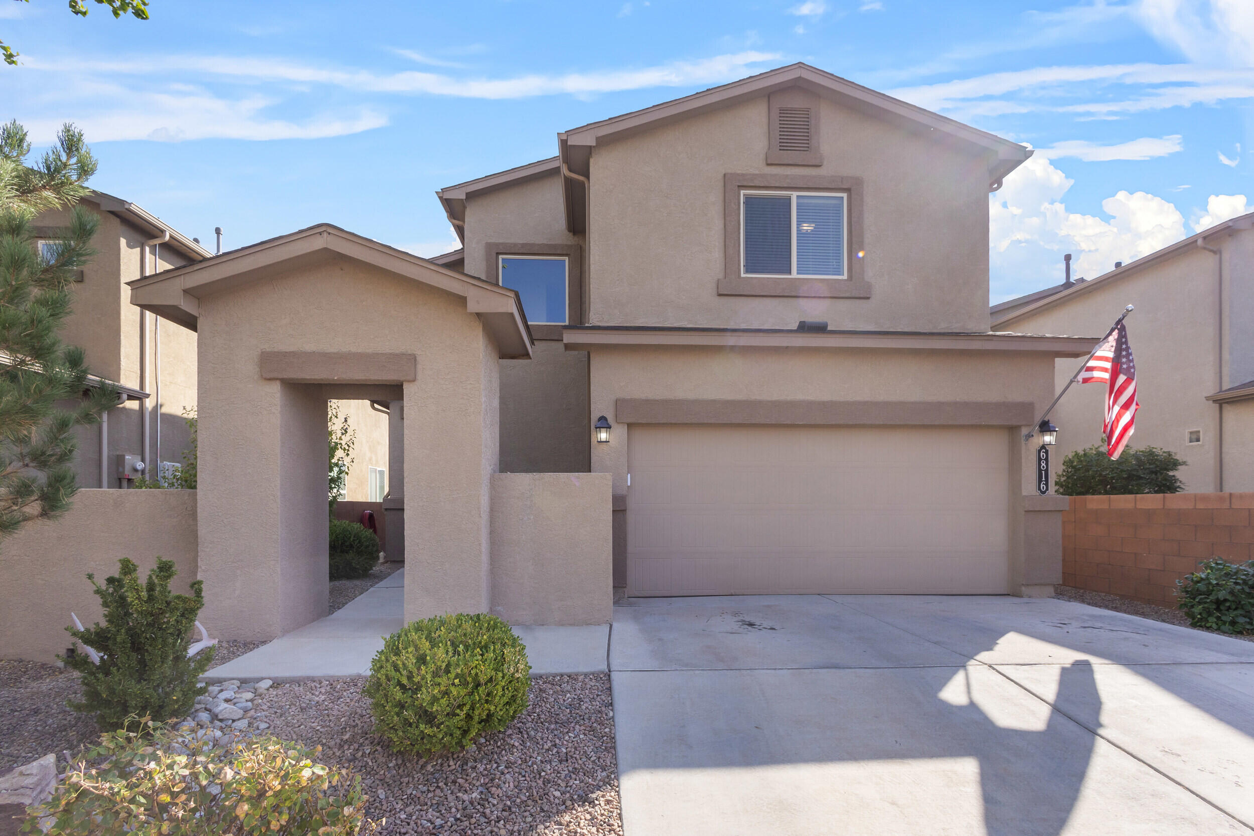 This stunning 4-bedroom, 3-bathroom D.R. Horton home, built in 2016, offers bright, spacious living with energy-efficient solar ($152/month) and an average PNM cost of just $1.50. The large kitchen, perfect for entertaining, features granite countertops, a bar top, and a walk-in pantry, while the cozy living area includes a high quality wood-burning stove. The master suite boasts a large tiled shower, double sinks, and a roomy walk-in closet. Additional highlights include a front courtyard, 2 furnaces, 2 refrigerated air conditioners, a 2-car garage, and an easy-to-maintain yard with great views. Backyard also boasts beautiful flagstone, and a Gazebo thats professionally fitted with electricity. Motivated sellers , contact your realtor for a showing today !