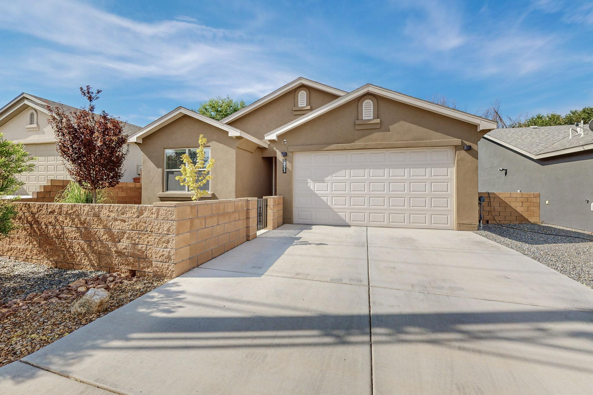 Newer BERNALILLO  beauty  is full of upgrades from builder.  Close to RailRunner easy access to Santa Fe, Los Alamos. Close to walking trails to Bosque. This home offers 3 bedrooms, 2 baths, Luxurious kitchen with granite countertops, tile backsplash, stainless steel appliances, opens up to dining room and great room for entertaining. The primary suite is large with Trey ceilings, primary bathroom has Rain shower, tile surrounds, separate garden tub, double sinks, large Walkin closets. The backyard is a private oasis, with mature trees behind the property and covered patio with low maintenance yard for easy care. You don't want to miss the convivence and charm that is great home has to offer. Schedule an appointment today.