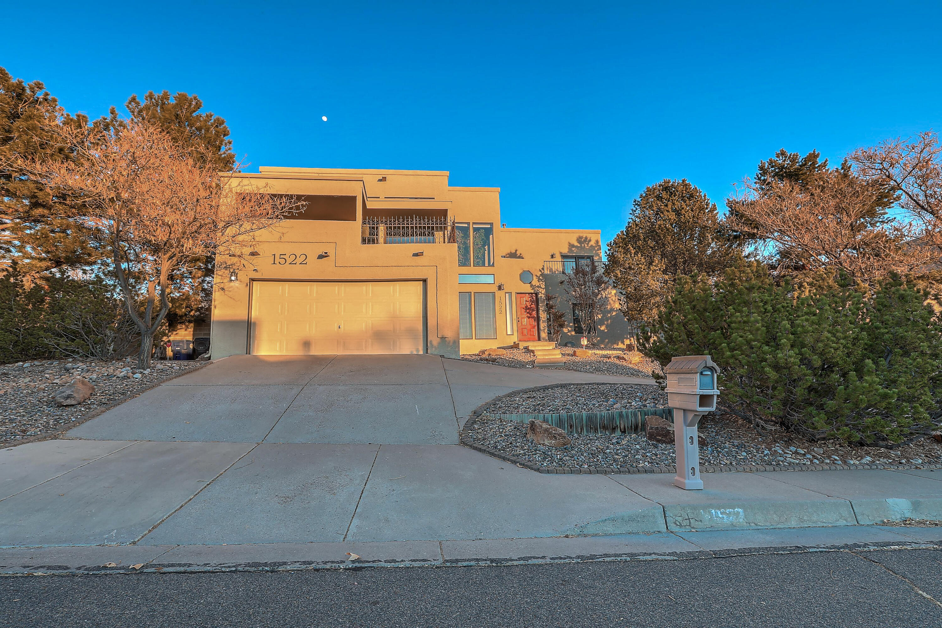 Welcome to one of Albuquerque's most sought after areas, Embudo Canyon. This home offers the perfect balance of urban convenience and natural tranquility, just minutes from Sandia Mountains, where parks, hiking, biking, and outdoor adventure await and close to major roads making commuting a breeze. Near top rated schools, shopping and dining. VIEWS...Enjoy Albuquerque's beautiful sunrises while sipping coffee on the covered deck overlooking the entire city or relax at night taking in the city lights and picturesque sunsets.