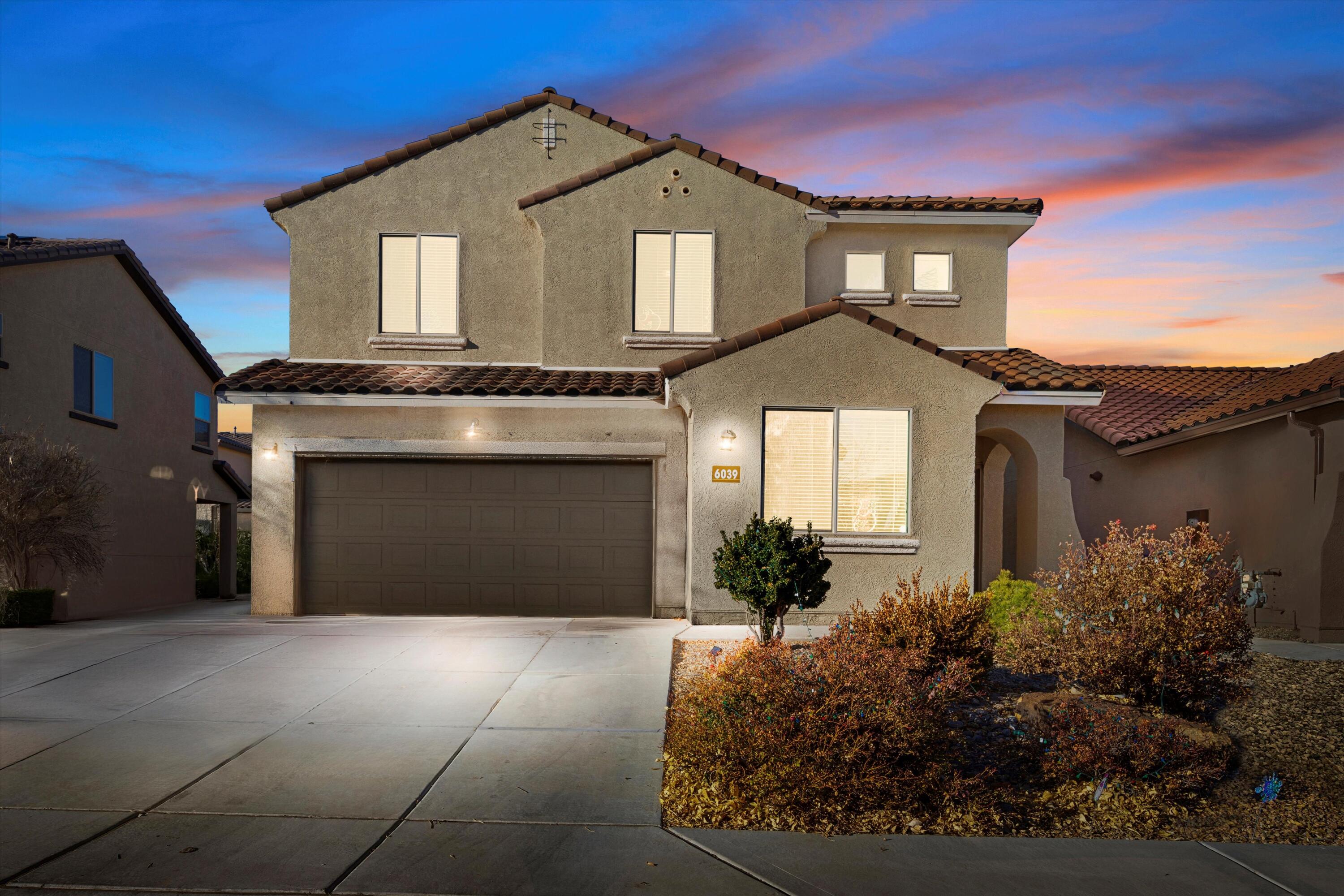 PRICED TO SELL!  Your perfect blend of space and comfort awaits! This stunning two-story Pulte Green Built home features LED lighting, 5 spacious bedrooms, 3 bathrooms, and a versatile loft and flex space designed to fit your lifestyle. The open kitchen, complete with granite countertops, flows effortlessly into the living areas, making it ideal for gatherings. Downstairs, you'll find a bonus/office space, a bedroom, and a 3/4 bath, perfect for multigenerational living. Upstairs boasts four additional bedrooms, all with walk-in closets, plus a loft perfect for a second living or recreation area. Enjoy the landscaped backyard with an extended covered patio, all in a sought-after NW Albuquerque neighborhood near parks, a recreation center, and top-rated schools. SCHEDULE YOUR TOUR TODAY!