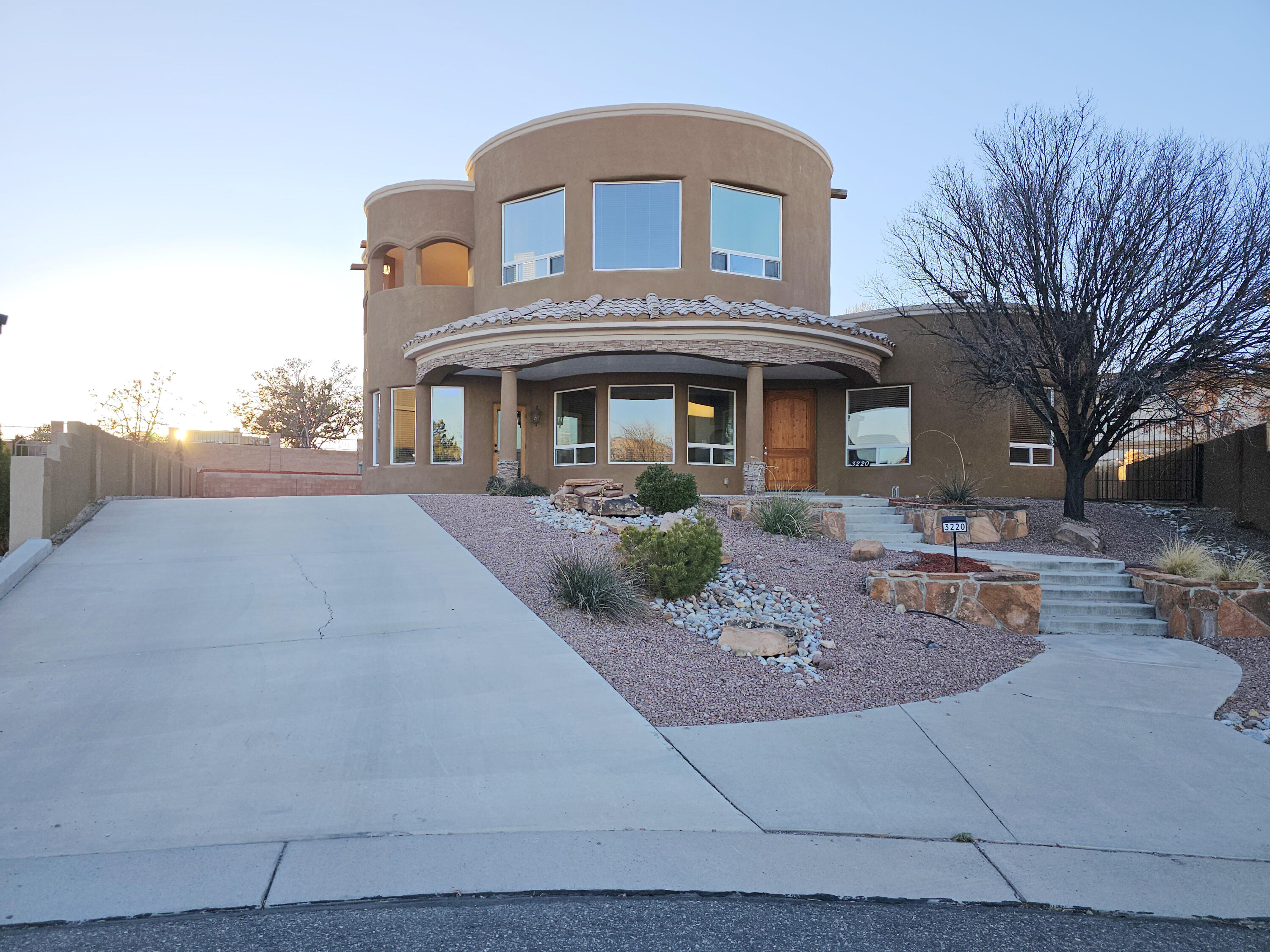 Wonderful Home in the Beautiful Gated Community of Greystone Pointe. Nestled in one of Rio Rancho's gorgeous neighborhoods, this exceptional home boasts breathtaking views and a spacious design perfect for modern living. Step out onto the expansive deck, offering a serene escape and amazing views. Set on a large lot with ample space, this residence includes a 3-car garage, oversized covered patio, and convenient backyard access, making it perfect for both relaxation and entertaining. Inside, discover a true masterpiece with two luxurious master suites, including one on the main level for added convenience. The home features open, bright spaces that are filled with natural light, thanks to the numerous windows that invite the outdoors in. The gourmet kitchen is an added bonus!