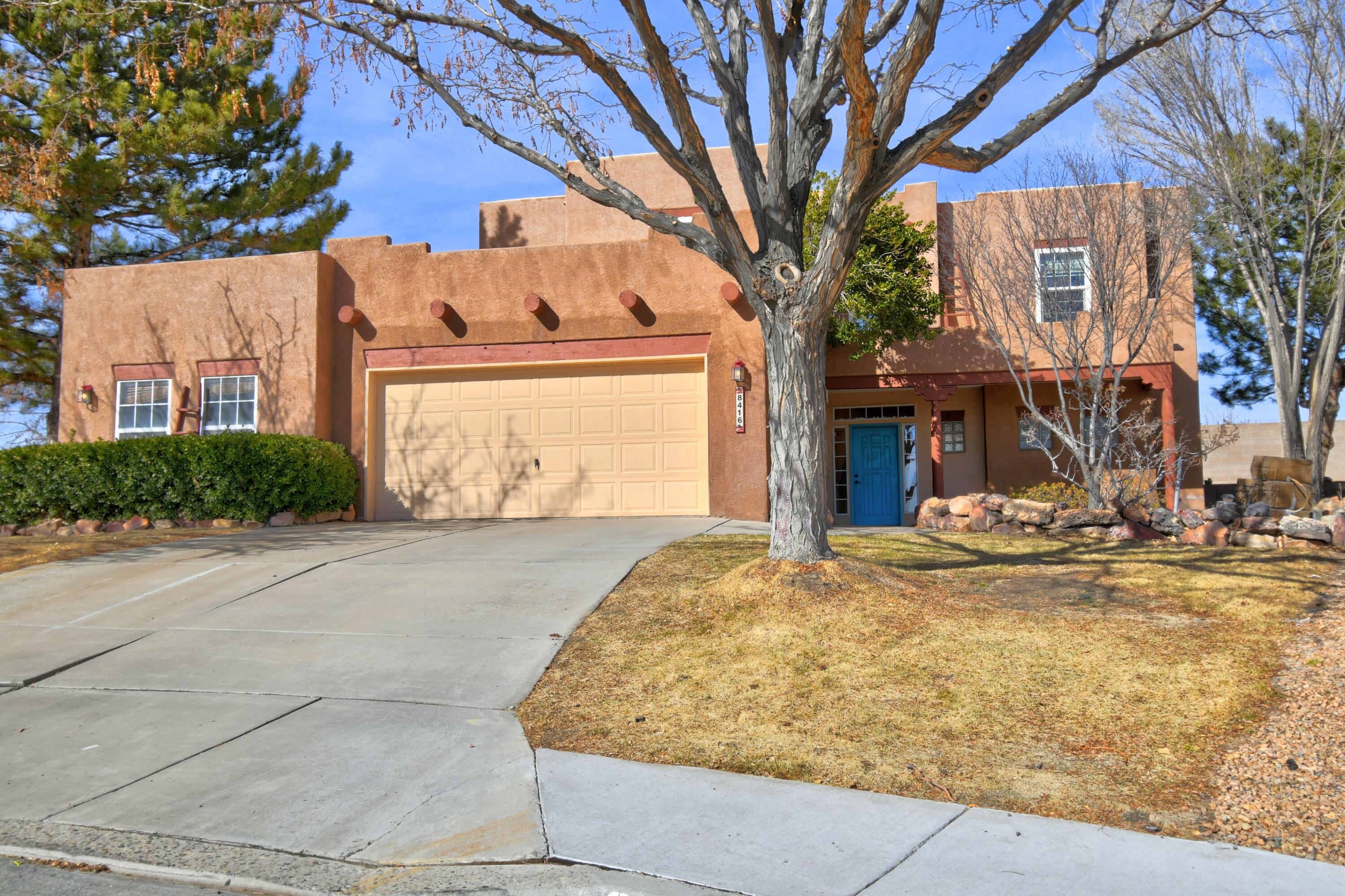 Former Model Home W/Tile Floor & Baseboards in Entry, Liv Rm, Kit, Nook, DinRm, Pwdr, UtilRm. Tongue & Groove & Vigas in LivRm W/Clerestories For Additional Light. Oversized Finished Garage Space Perfect For Home Business W/Separate Entrance, Tiled Floors, 3 Great Large Offices, Built In Storage Cabs.Or Storage Areas Or Get Away Rooms. Oversized Cul De Sac Lot W/Poss Side Yard Access, Raised Planting Area, Room for Swing Set in Large Side Yard & Storage Shed. Covered Front Porch To Enjoy Coffee/Cocktails.  Loft Area/Flex Rm W/Play House & Fun Decorative Carpet-Featuring A Wall of Built ins. Din Rm W/2 Corner Built in Cabinets. Maple Cabs in Kit, Granite Counters, Pantry, Bar Top To Separate Family & Guests. Util Rm W/Maple Cabs For Storage. Put Your Personal Touch on This Gem. Location