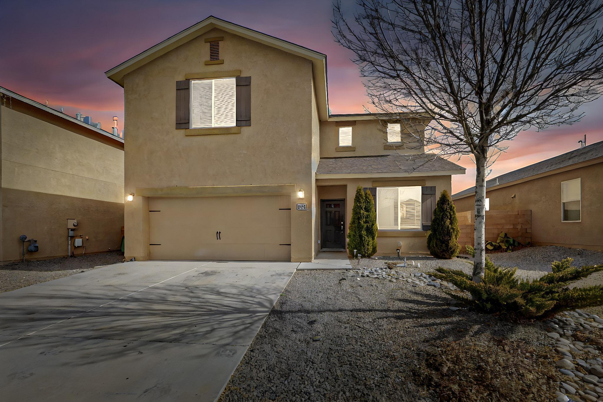 A spacious 5-bedroom, 2.5-bathroom  home offering comfortable living space providing ample room for both relaxation and entertainment. This residence combines modern amenities with a prime location in Rio Rancho, NM. The kitchen is designed for both functionality and style. This home boasts five well-appointed bedrooms, offering plenty of space for all. Master bedroom in on the main floor. For those who appreciate outdoor activities this location offers access to a variety of options. Situated with easy access to major highways, commuting to surrounding areas is straightforward, making this location ideal for those seeking both convenience and a peaceful neighborhood setting. Washer and dryer convey with the home. NO PID, NO HOA.