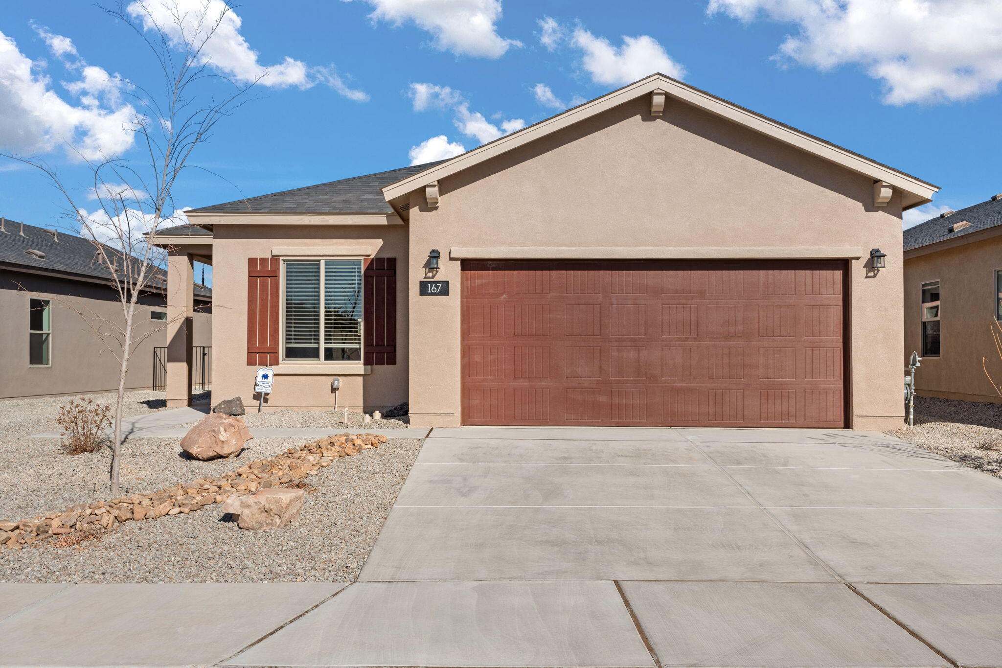 Welcome to one of Centex's newest communities, Rainbow Canyon. Nestled in Rio Rancho away from the hustle & bustle of city life. Located near the Rainbow Pool and Rainbow Observatory on Southern Blvd. This Sage home design, built in 2024 makes the most of every square inch with 4 bedrooms, 2 full baths, separate dining room and cafe, and covered patio. Front and back yard landscaping completed. Finished 2 car garage. Stainless appliances, granite countertops, glass tile backsplash, washer & dryer complete this living space. Builders Warranties in place. Near City Center, UNM Sandoval Regional Medical Center, INTEL. Conveniences of grocery stores, restaurants, and a Cinema. Near schools, parks, and a short drive to Albuquerque. NO PID.