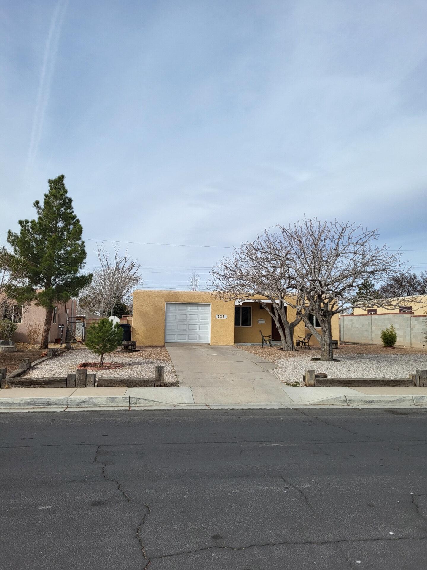 Welcome to this beautifully renovated home located in Tijeras Park subdivision. The builder thoughtfully designed the living space to maximize its use. As you enter, you'll be greeted by an open and airy floor plan, with fresh updates throughout. The spacious living area flows seamlessly into the modern kitchen, complete with new appliances, countertops, and cabinetry. The three cozy bedrooms offer ample space for relaxation, while the updated bathroom features contemporary fixtures and finishes. The one-car garage provides convenient storage and parking, and the large, low-maintenance backyard is ready for your personal touch. Easy access to major roadways, shopping, and dining, this home offers the perfect balance of comfort and convenience. Come view this beautiful Gem in Tijeras Park!