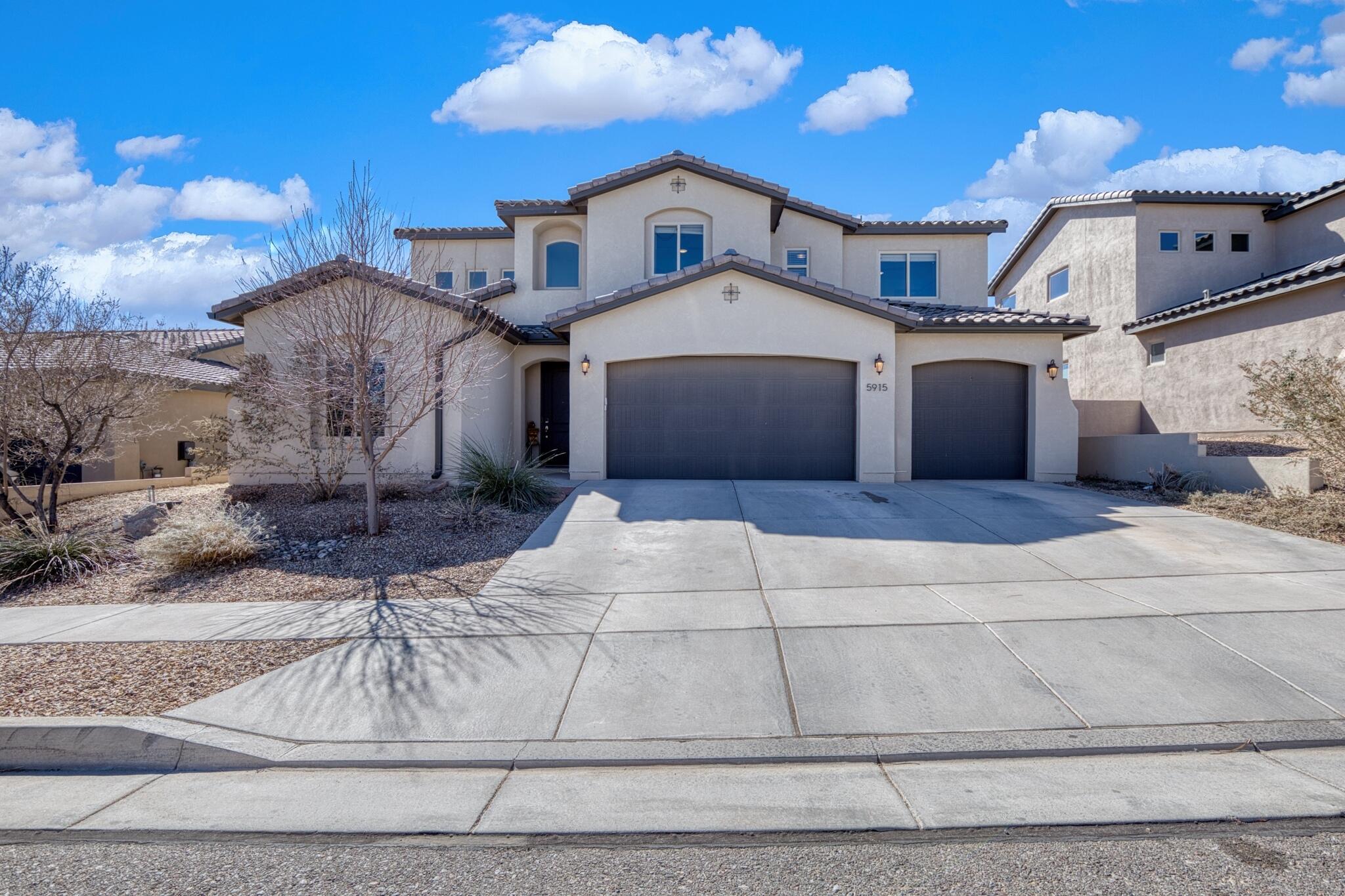 This beautiful 5-bedroom, 3 full-bathroom home with a 3-car garage features high ceilings, abundant natural light, and an open layout. The primary suite is on the main floor with a tray ceiling for an elegant touch, while the upstairs loft provides extra flexibility. The kitchen has granite countertops and a large island perfect for entertaining.Enjoy Mariposa's top-tier amenities, including trails, a park, and a community center with a gym, indoor & outdoor pools. Don't miss out!