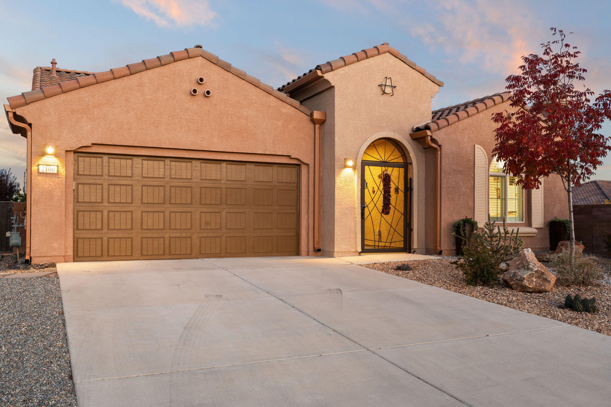 Beautiful Preserve floorplan with Views!  2-bedroom plus home office offers the perfect blend of comfort and convenience. Seller own solar! Nestled on a premium corner lot, you'll enjoy sunrise and sunset views and direct access to the community park with putting green. The primary suite features sunrise views and built-in California closet system for organized storage.  Enjoy long hot showers in the oversized primary shower with glass door surround. Updated tankless water heater supplies the hot water. Upgraded maple cabinets paint a stylish backdrop in this cook's kitchen complete with gas cooktop, updated LG oven and microwave, and raised updated Bosch dishwasher.