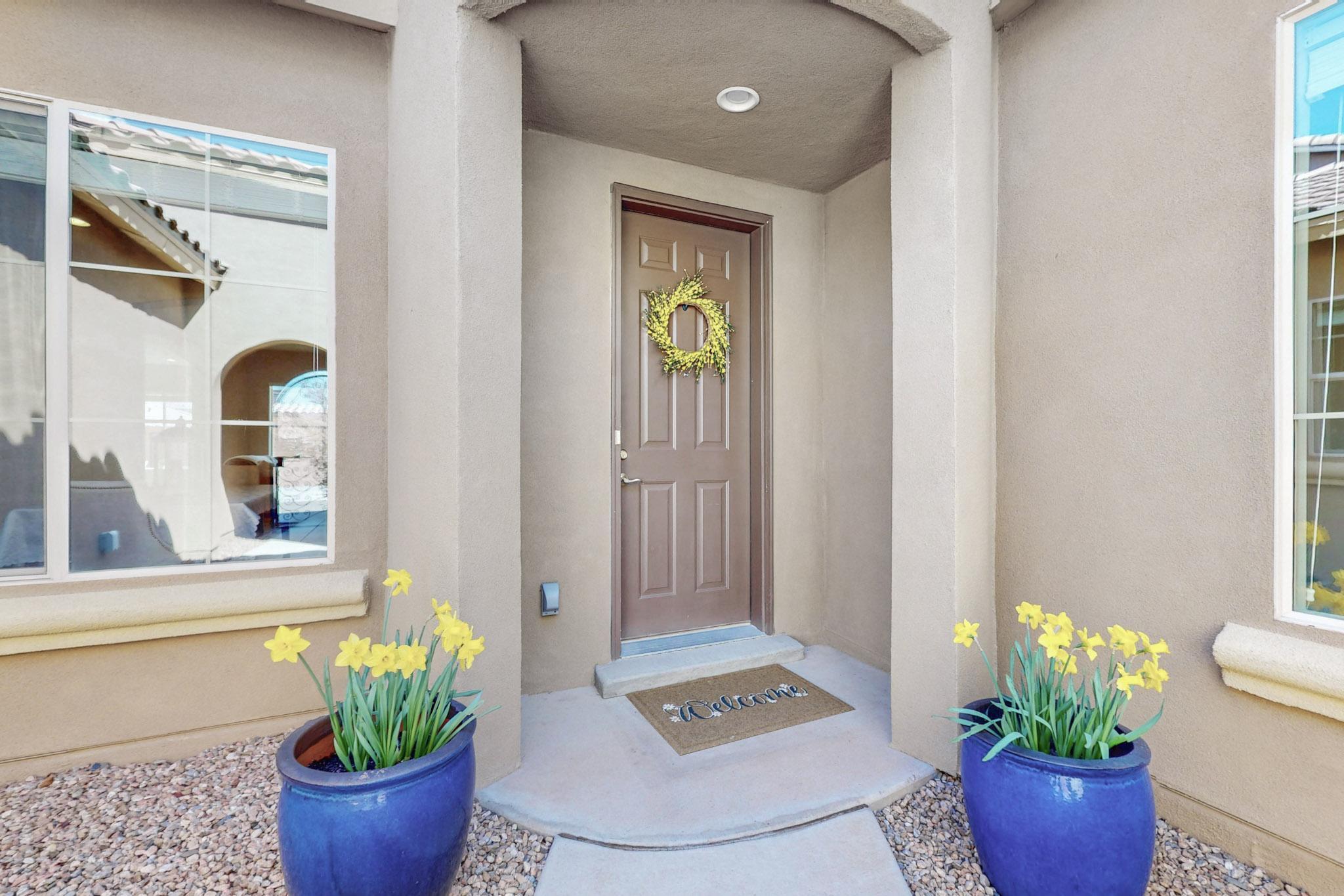 Experience the charm of this stunning single-level Mediterranean style home with 10 ft ceilings throughout in the desirable Montecito West neighborhood. This fantastic home features a large open floor plan with custom tile work, 2 custom wrought iron gates and 3 backyard trellises, that showcases a true sense of pride in ownership. With 4 spacious bedrooms, 3 full bathrooms, 2 hobby rooms that can be used for an office, a TV/workout room, or anything to suit your needs, the extra bedroom comes with its own private full bathroom, the primary bath has a large soak garden tub, and also includes a formal dinning area, there's room for everyone. The three-car garage adds convenience to your daily routine, with an upgraded 60 amp breaker ready to charge your EV.