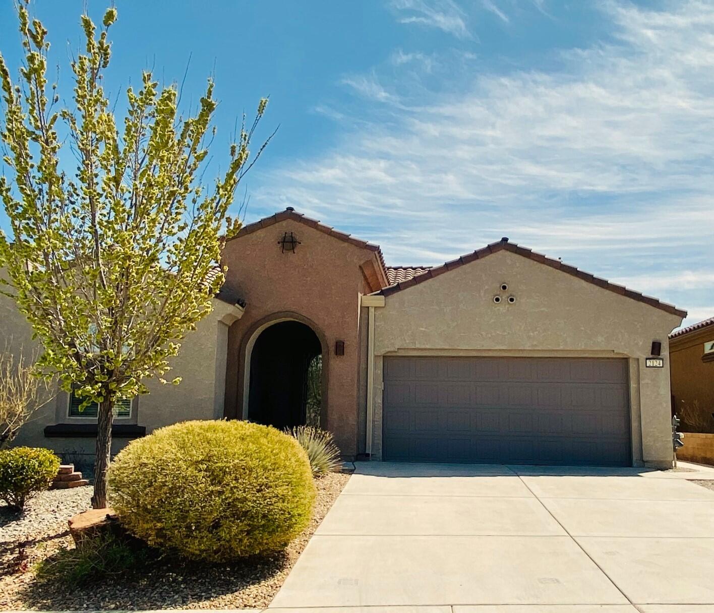Move in Ready Home now available in the 55+ Active Adult Community of Del Webb Mirehaven! This home is 2083 SF & features 2 or 3 BR's, 2 BA's, 2CG,  a large living room w/gas fireplace and a nice view of the mountains, laminate wood flooring, carpet in both bedrooms,  upgraded kitchen has pull outs at all the base cabinets, granite countertops, nice tile backsplash, large pantry, gas cooktop and range-hood! Fridge, Dishwasher & Disposal are all less than a year old! Primary Bedroom has a bay window & newer carpet. Primary Bath has shower, dbl sinks, WIC.  Huge Laundry Room has addn'l cabinets! Boot Bench from Garage into home! You'll love the views from the living areas and back patio! Custom landscaping w/an area of grass.  You'll love the Sandia Amenity Center w/daily activities, etc!