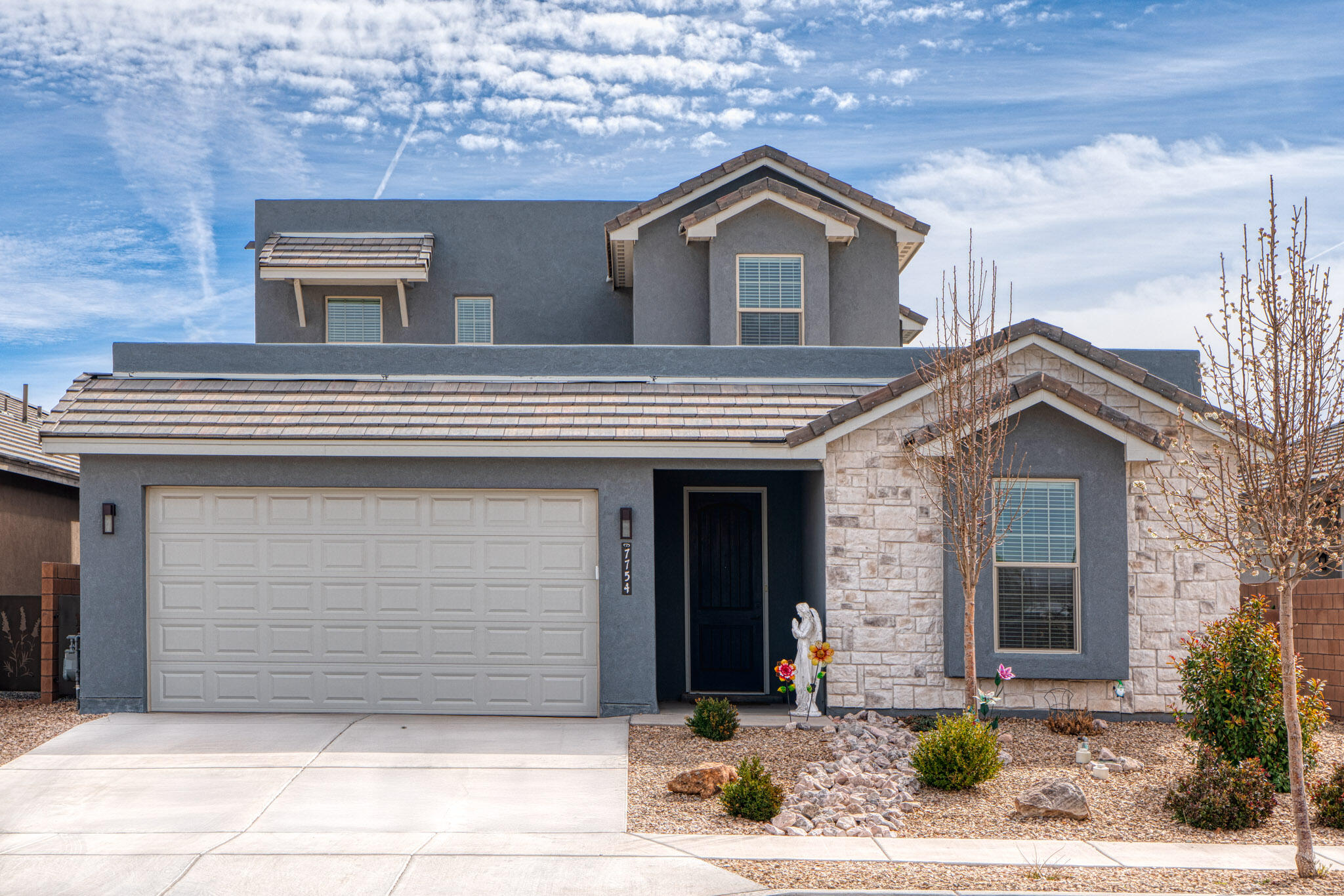 This stunning North Valley home in the GATED community of LAVENDER FIELDS offers elegance, space & modern design. Featuring 4 bedrooms, 4 bathrooms, PLUS an office/study, it includes 2 IDENTICAL MASTER SUITES, 1 upstairs & 1 down, perfect for multi-generational living. The expansive kitchen boasts a large granite island, ample counter space & stylish gray tones for a contemporary touch. LOFT provides extra living space, ideal for media or gaming. The HUGE backyard is perfect for entertaining, complete with a sparkling POOLl, covered patio, VIEWS & plenty of space to relax. Located in a prime area, this home offers the perfect blend of privacy & convenience, with nearby trails, shopping & dining. The GATED community provides added security and exclusivity. Don't miss this rare opportunity!