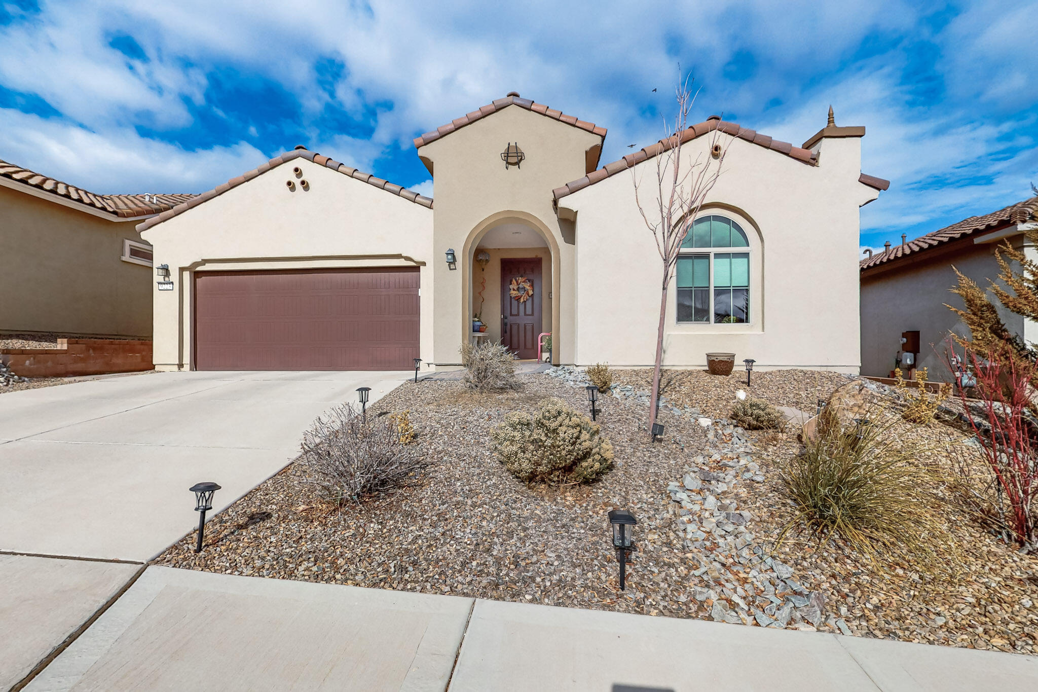 VA Assumable at 2.37%. Welcome to this beautifully updated 3 BR, 2 BA, home in the desirable 55+ Del Webb Community! This meticulously maintained home features a stylish kitchen with recent Granite countertops, a modern sink, updated faucets, and a sleek tile backsplash perfect for cooking and entertaining. Step outside to enjoy the professionally landscaped yard with beautiful flowers and a serene rock garden! Low maintenance yet vibrant outdoor space. The recent raised paver patio offers breathtaking city and mountain views.Lighted pergola patio, recent outdoor pavers to the front and side of home. Community center offers a stunning pool, tennis and pickle ball courts and workout room. Dining and shopping close by. VA Assumable at 2.37%