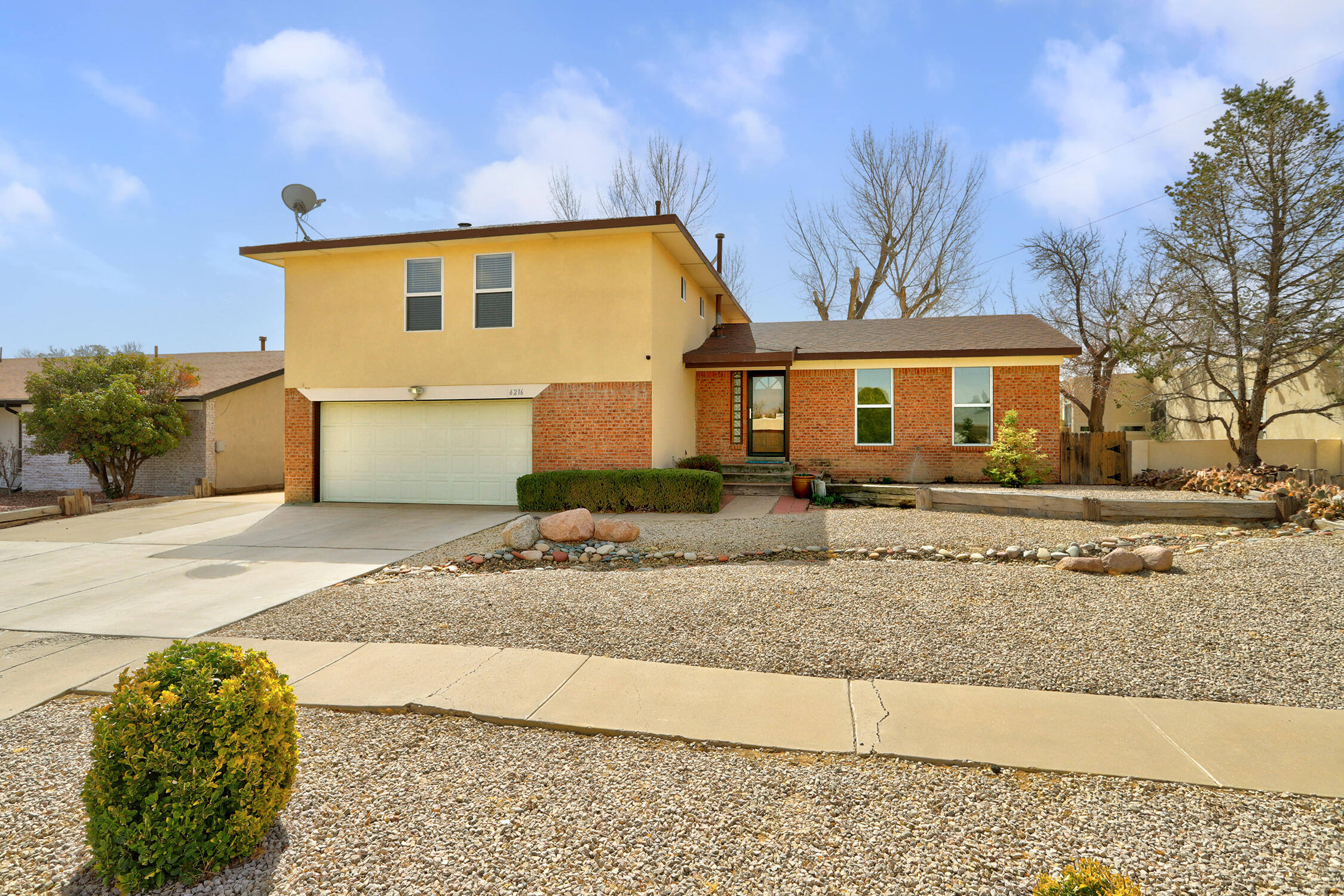 Welcome to your next home! This property is conveniently located just minutes away from shopping centers, schools, and all the amenities you need. As you step inside, you'll be greeted by a spacious floor plan that will be wonderful for entertaining and large gatherings. The kitchen features stainless appliances (microwave is recent), granite countertops, and a large meal prep countertop. The master suite features a 3/4 bath (w/2 sinks) and a walk-in closet. The additional bedrooms give everyone their own space. Step outside to your private backyard complete with a open patio, trees, turf, roses (high efficiency sprinkler heads), plus space for outdoor activities. There is also backyard access. Seller says their electric bill is only about $50 a month with the leased solar panel system.