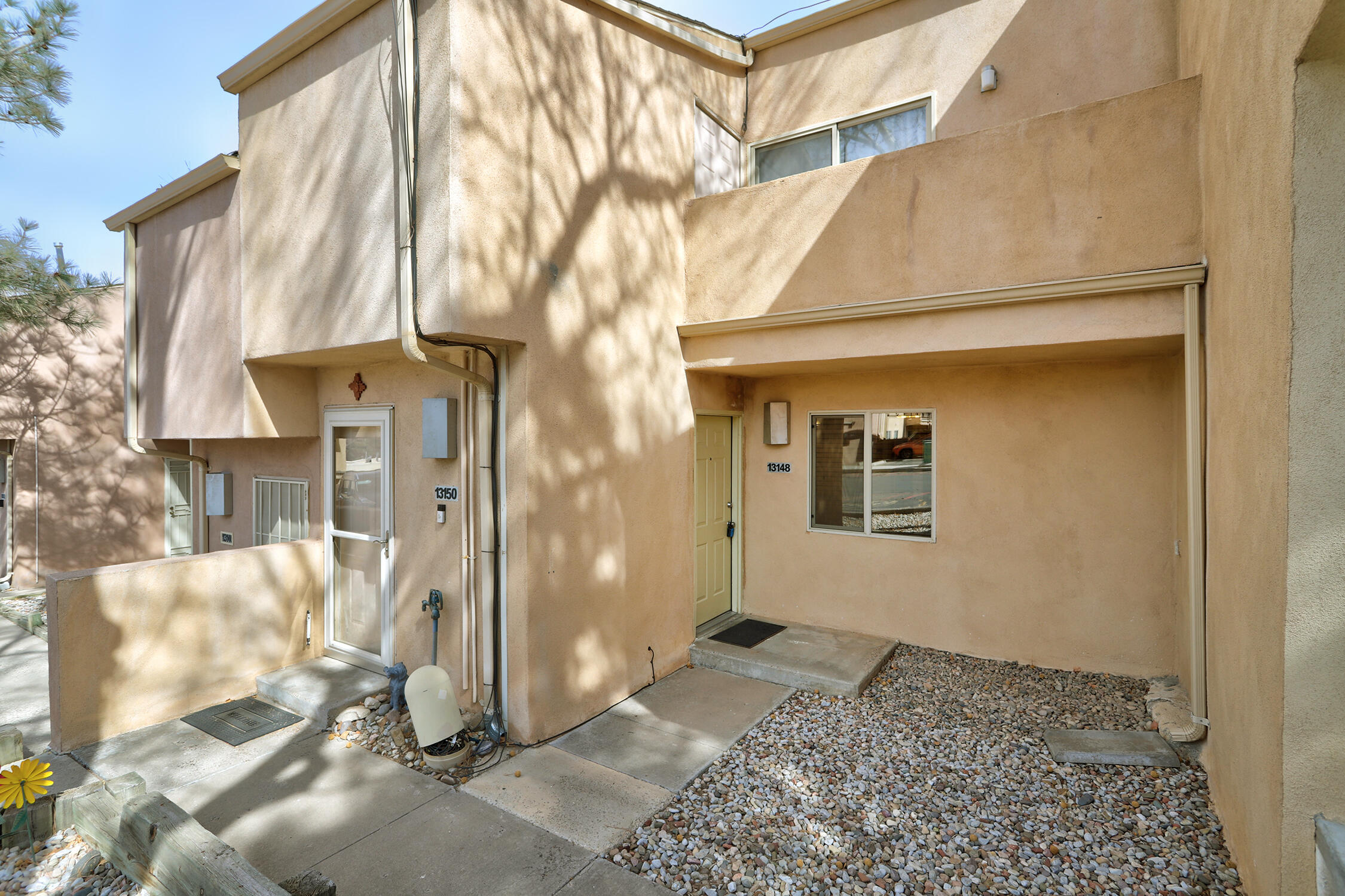 This rare and delightful condo is tucked away at the base of the foothills surrounded by walking and biking trails and views.Minutes from restaurants, fitness centers, grocery stores, I-25 or I-40- but feels like a world away- your very own private retreat surrounded by the foothills. Inside you will find a one bedroom one bath home with solid countertops and ample storage, home features a private patio and an updated heating cooling unit- (Goodman 2 ton combo unit 2020)Monthly HOA Fee covers exterior, water and trash, and landscaping. Plan to see this one soon