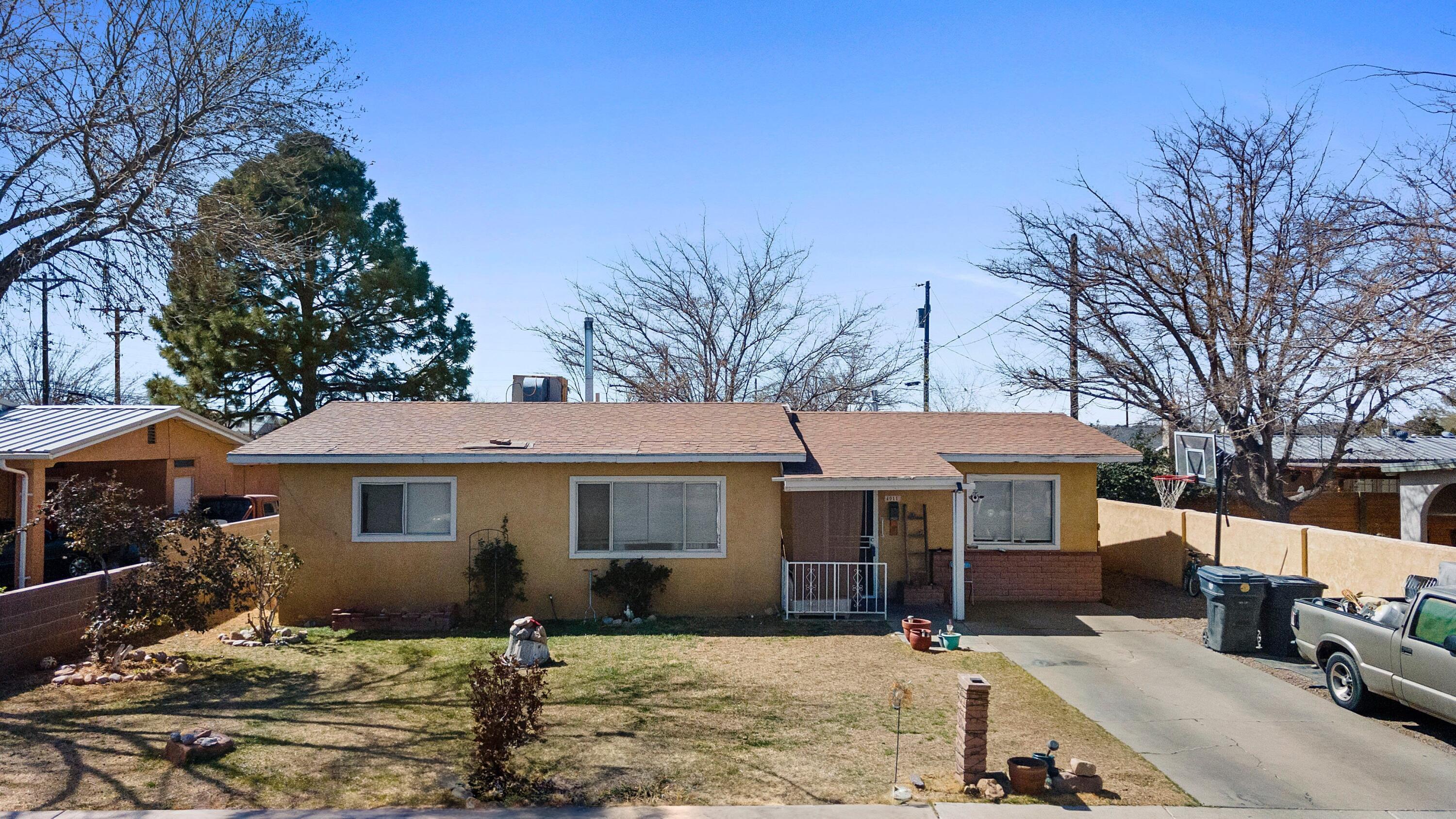 INVESTMENT OPPORTUNITY! This charming 3-bedroom, 2-bath home with an attached casita is nestled in the heart of North Valley, offering both comfort and convenience. Located in a welcoming neighborhood, the home is just steps from a local park and has a high school right behind it, making it ideal for families. The front yard features mature landscaping, while the spacious driveway provides ample parking. Inside, natural light fills the living spaces, creating a warm and inviting atmosphere. The attached casita adds versatility--perfect for guests, a home office, or extra living space. Don't miss this fantastic opportunity to own a home in a prime location! It is on a dead end street and a cul-de-sac. The home is being sold-as-is.