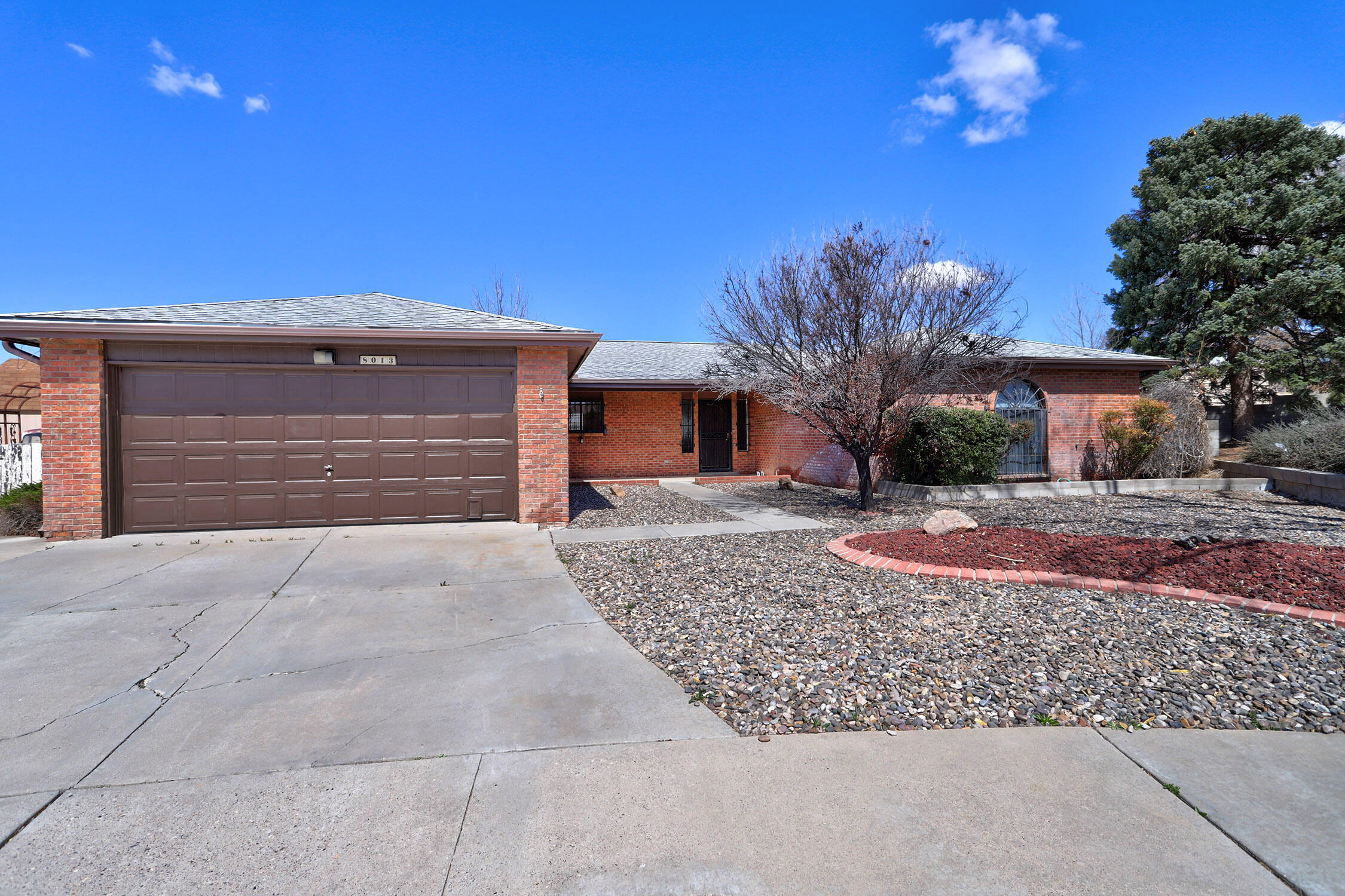 Welcome home to this freshly carpeted and painted gem! Seller is a 1 year Home Warranty up to $650 with an acceptable offer. Located on cul-de-sac, this cozy 3-bedroom, 1-3/4 bath residence also includes a 2-car garage with a convenient workshop area. You're going to love the fantastic backyard with an amazing 23'x13' studio/workshop complete with electricity, heating and cooling--perfect for your hobbies or a home office. This home is nestled on a quarter-acre lot within an established neighborhood and is also equipped with refrigerated air to keep you comfortable and a large, covered patio for outdoor activities. Plus, you'll have plenty of shopping and dining options close by, along with access to sought-after schools.  Don't miss out!