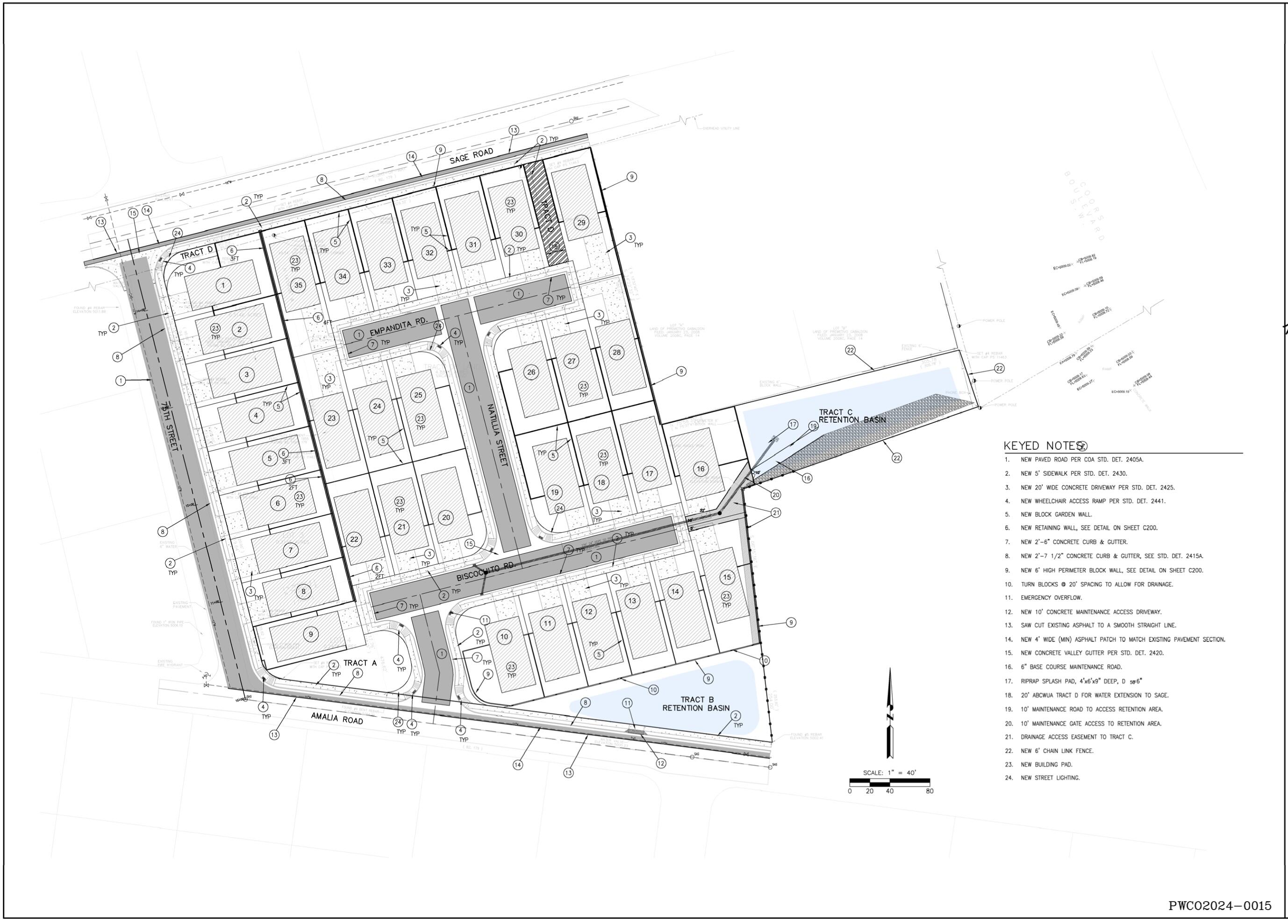 This 6+ acre parcel is perfect for a developer to build a subdivision on.  It has Bernalillo County approval to be subdivided into 35 residential lots. The approved engineering drawings are all available. This ''Amalia-Sage Subdivision'' is comprised of 5 lots which are being sold as a unit. Located just south of another new 10 acre subdivision, this area along Coors Boulevard is prime for building new homes!