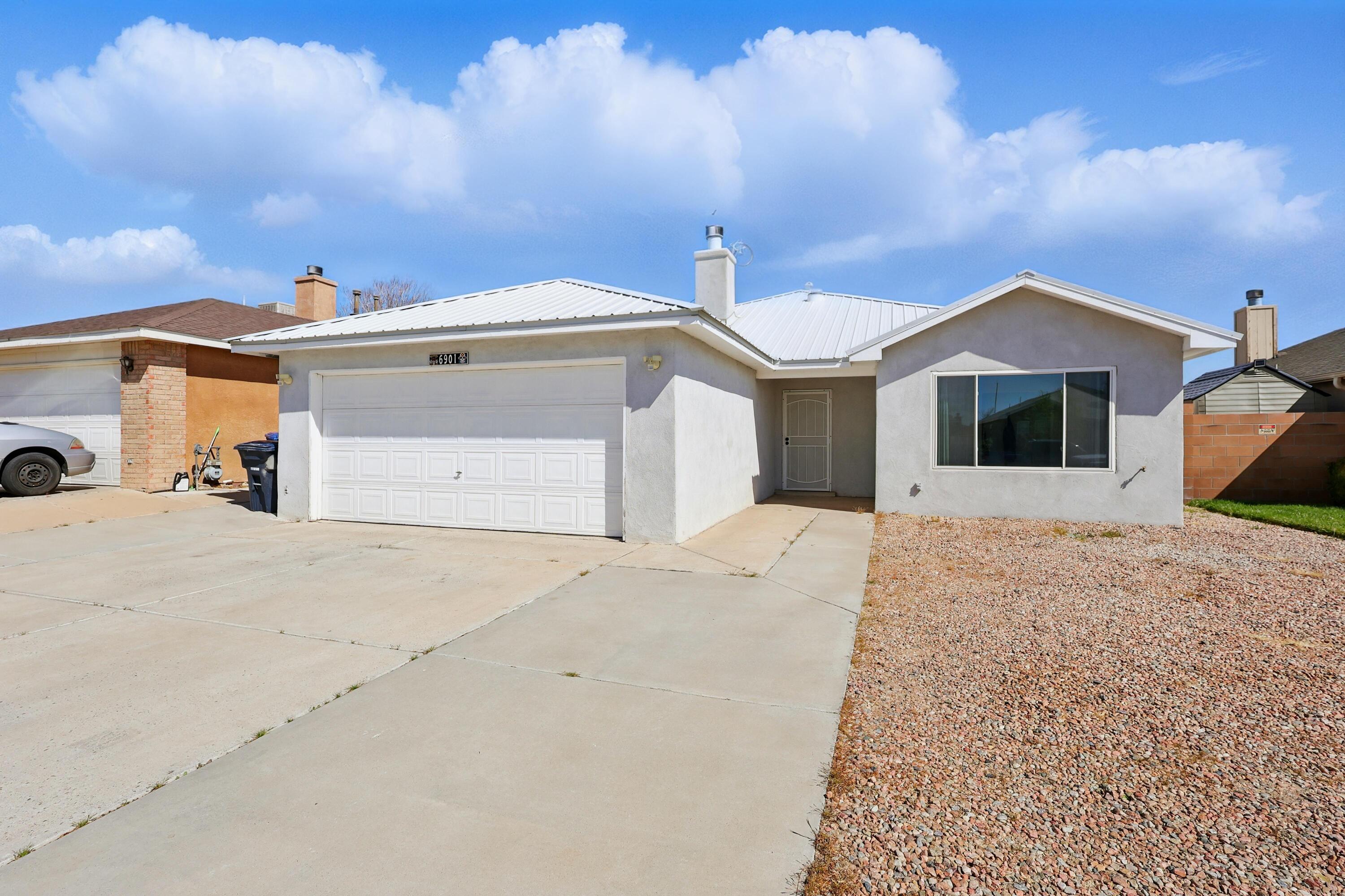 Welcome Home!Step into this beautifully move-in ready residence, thoughtfully remodeled in 2022 with modern upgrades throughout. Enjoy peace of mind with a durable pro-panel roof, an efficient HVAC system with refrigerated air, and fresh stucco exterior (2022) that adds curb appeal and longevity.The open floor plan creates a seamless flow between living spaces, while the spacious bedrooms offer comfort and versatility for your lifestyle needs.This home also boasts practical features for hobbyists or future upgrades, including 220V in the garage and a cement slab with conduit and electrical hookups--perfect for a future workshop or gazebo.Nestled in a desirable neighborhood, this stunning home offers both style and functionality. Don't miss your chance to make it yours!