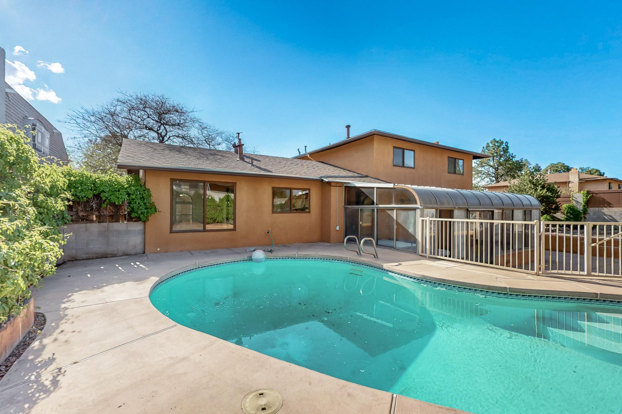 WOW - Spring is here...  Move-in Ready 4 Bed, 3 Bath w Heated Sunroom, Hot Tub & Pool.  Step inside this newly remodeled split-level home located on a corner lot. Featuring updated eat-in Kitchen w granite counters, a gas cooktop, double oven & extra storage. Bright & inviting w NEW: Carpet, Vinyl Floors, LED Lighting + all 3 Bathrooms have NEW updates too!  Family Room has a wood burning fireplace w gas-log lighter, built-in bookshelves & access to sunroom, Hot Tub & large BY - w Gas Grill & inground Pool - perfect for relaxing & entertaining!  Newer roof, vinyl windows & evaporative cooler, Vinyl Fencing, BY & Side-Yard Access, Finished 2-Car garage w room for storage/workbench.  Come see this wonderful home today!