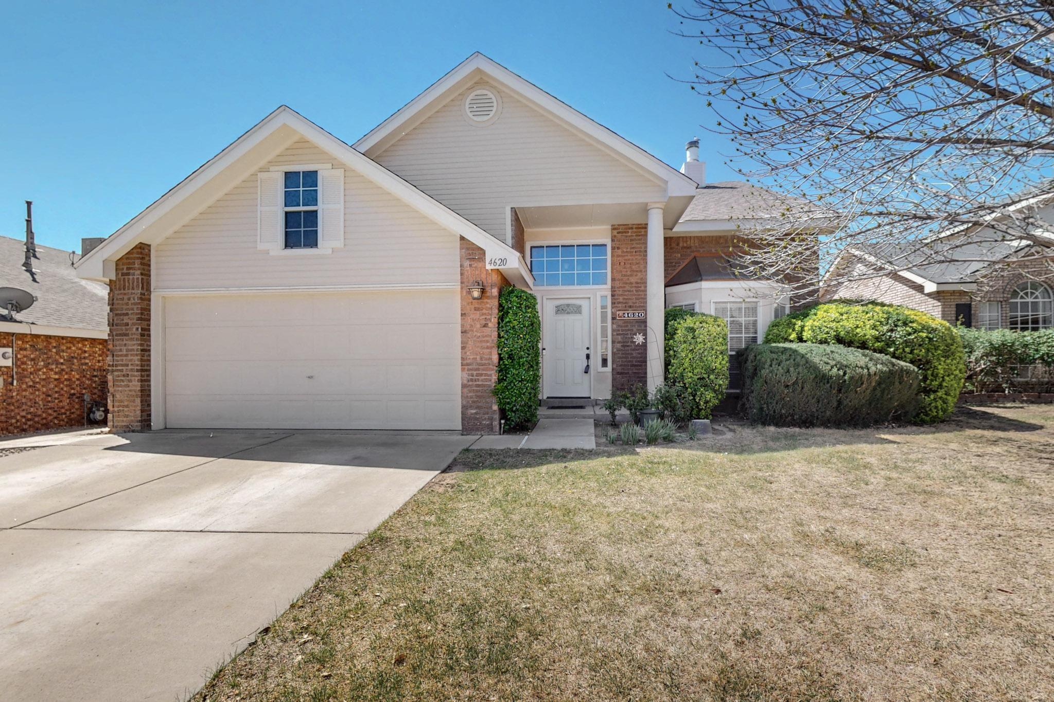 This is a lovely light and bright Sivage home has 4 bedrooms. The master suite is located on the main floor with a garden tub, shower, double sinks and a walk in closet. It also has a fireplace for romance or to relax after a hard day with a bubble bath from the garden tub. There is a large family room with a two way fireplace and soaring ceilings. The kitchen has a breakfast nook and a formal dining area that leads to the nice patio for entertaining. The upstairs has 3 nice sized bedrooms with one that has a walk in closet and a balcony. This home is nestled in the heart of Paradise Hills. It's close to shopping, restaurants, markets, gyms, schools, places of worship, banks, you name it! Also it has easy access to Paseo Del Norte. Make an appointment today!