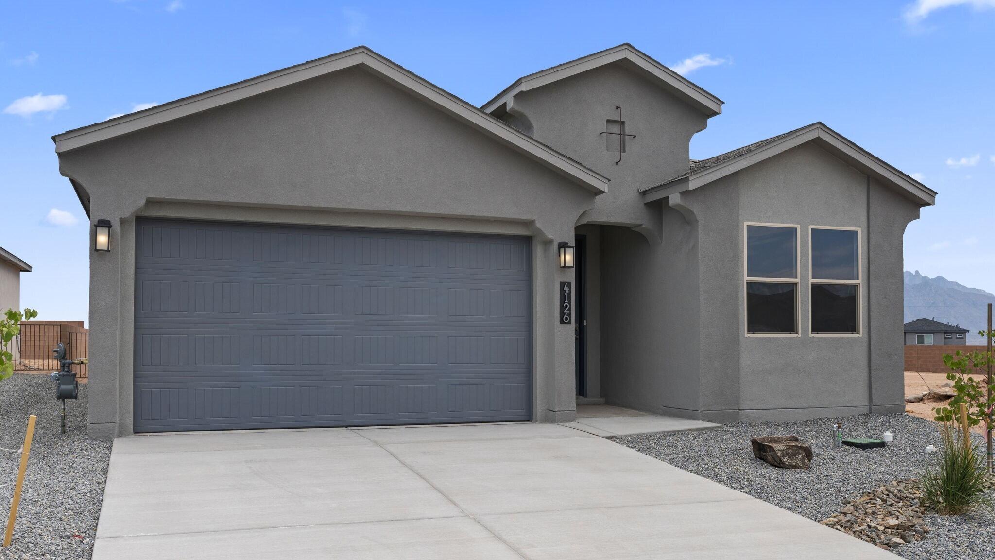 3.99/4.99% rate through affiliate lender! Brand new construction by DR HORTON.   Nice open floorplan almost finished ready to move into in June.  Lots of windows and light streaming in.  Bright white cabinets & light grey large format tiles, huge 8ft 3 panel sliding glass door looking out to the spacious backyard & covered patio.  Smart home included, granite countertops though out home, double sinks in Main bath,  5 foot tile shower with frameless glass doors.  Lomas Encantadas is a luxury neighborhood.  It's the place to be, whether commuting into Santa Fe, Los Alamos or Albuquerque, quick access to entertainment, restaurants and shopping.  (photos are of finished home, same floorplan with similar features except has Santa Fe white cabinets  vs dark ones