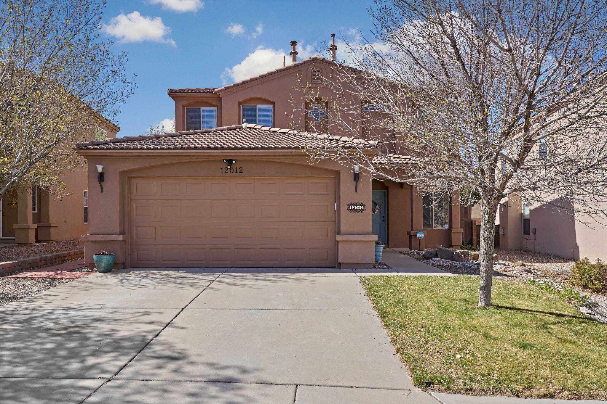 Step into this beautiful 2-story home featuring an upgraded kitchen, two living areas downstairs and a loft upstairs. 3 bedrooms including primary upstairs. Washer and dryer hook ups both upstairs and down. Enjoy tranquil evenings in the private backyard oasis, complete with a deck, pergola and lawn. Located in a friendly neighborhood just minutes from KAFB and Sandia Labs. OPEN HOUSE Friday 5/9: 4:00 pm - 6:00 pm