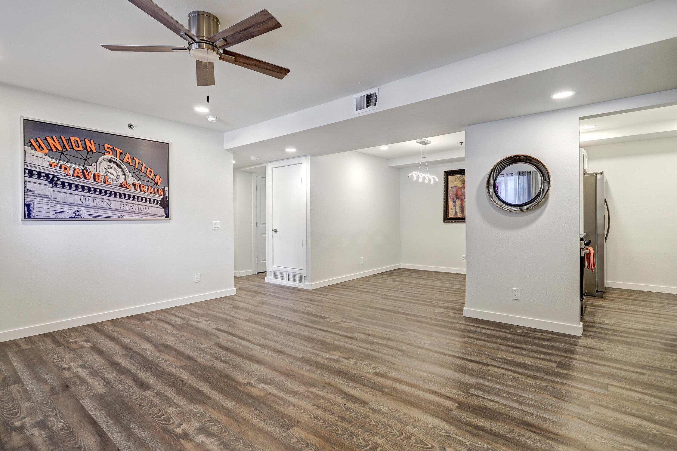 DONT MISS THIS ONE! 2bed1bath Condo New Everything, from the can lighting to the beautiful new flooring, new doors, custom kitchen cabinets, new SS appliances, granite countertops, designer lighting for dinning room, ceiling fans, new HVAC system w NEST controls, walk-in closets, totally new bathroom,  24hr Security, Club house with gym, pool, sauna, playground, picnic/grilling area, dog runs. even community garden-Hoa pays gas, water, trash and exterior of building, common areas