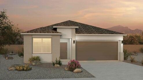 ''The Acadia,'' 4 bedrooms, 2 baths, and a 2-car garage. This open-concept design includes a spacious great room and dining area, ideal for entertaining. The elegant kitchen is equipped with granite countertops, a large island, a generous pantry, and stainless steel Whirlpool appliances. Enjoy ceramic tile floors throughout the kitchen, dining area, and all wet spaces. The expansive primary suite offers ample space for a king bed, while the primary bath features a raised double vanity, a ceramic tiled walk-in shower, and a large walk-in closet. Additional highlights include pitched roofs, a smart home system.